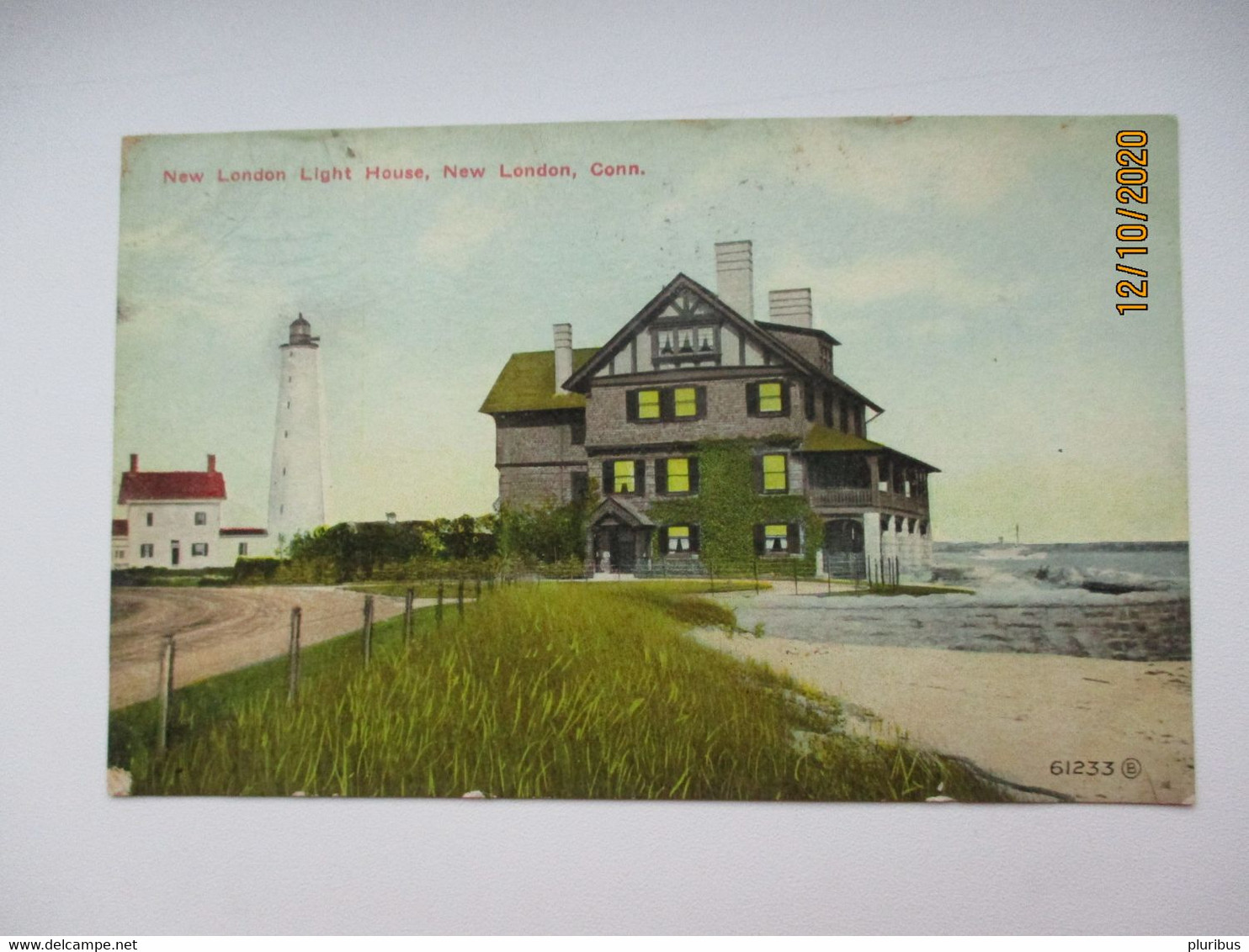 NEW LONDON CT , LIGHT HOUSE , OLD POSTCARD  0 - New Haven