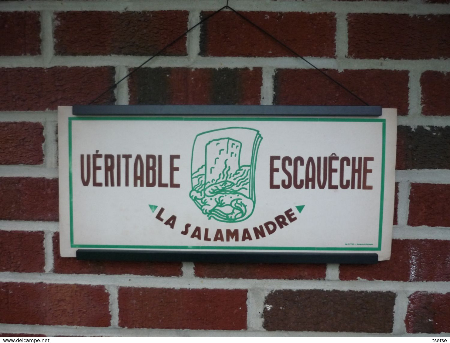 Carton Publicitaire Escavêche " La Salamandre " Beaumont - Beaumont