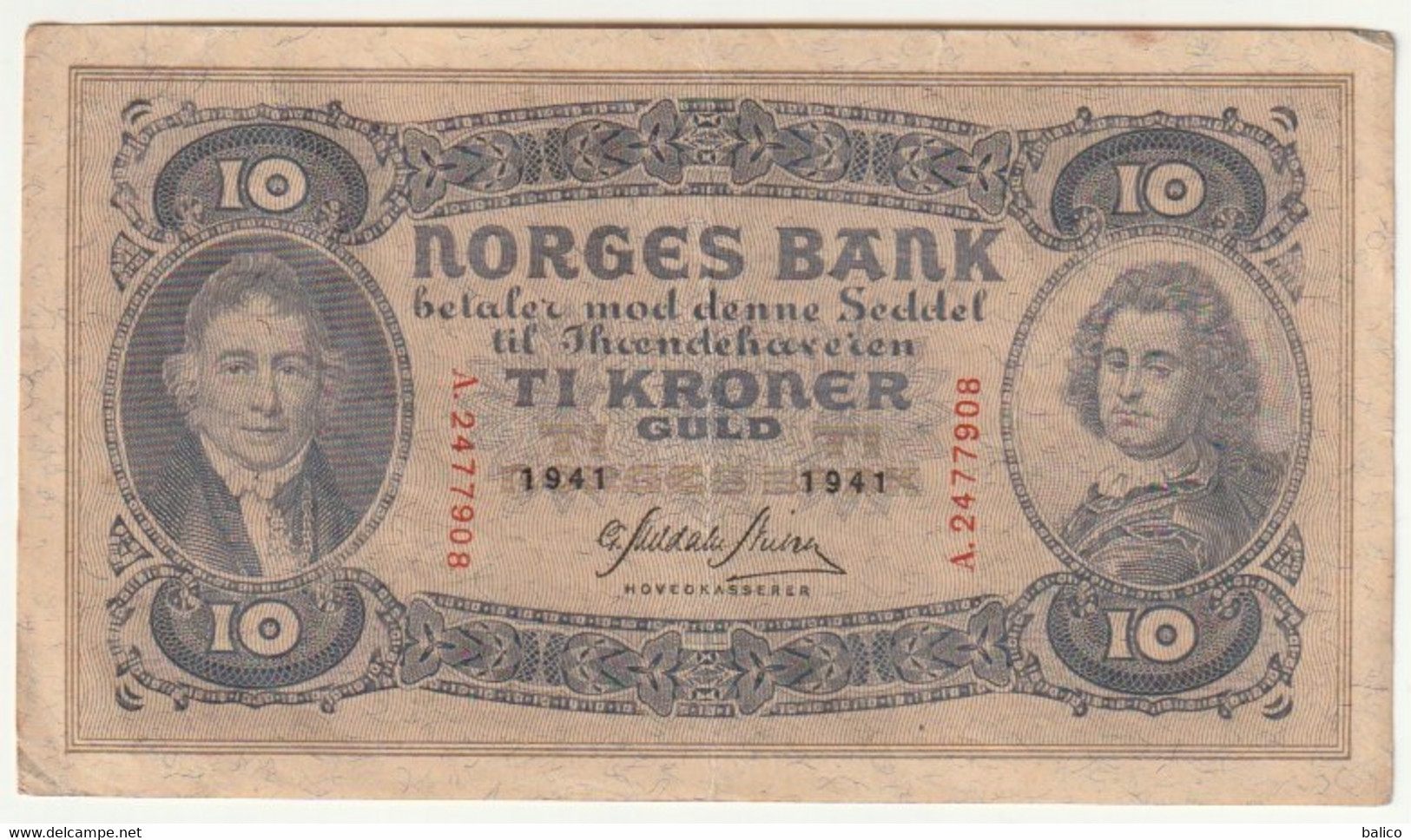 NORGE - 10 Kroner  1941 - Noorwegen