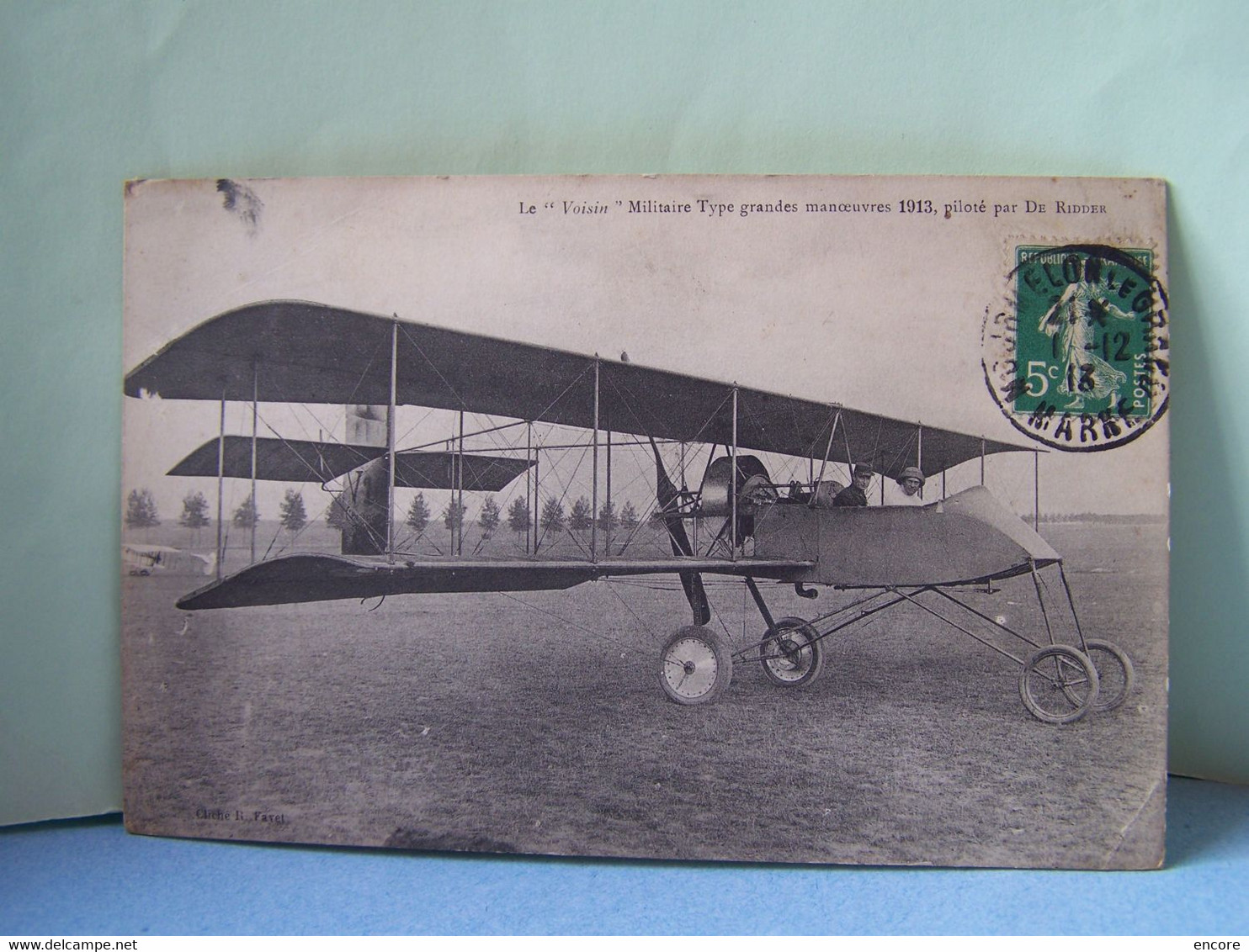 L'AVIATION. LES AVIONS.  LE "VOISIN". MILITAIRE TYPE GRANDES MANOEUVRES 1913, PILOTE PAR DE RIDDER. 100_0496"b" - ....-1914: Voorlopers