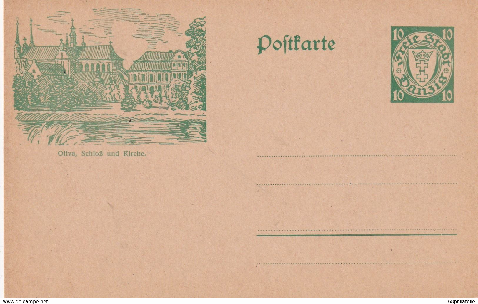 DANZIG    ENTIER POSTAL/GANZSACHE/POSTAL STATIONARY/ GANZSACHE CARTE P38 I - Sonstige & Ohne Zuordnung