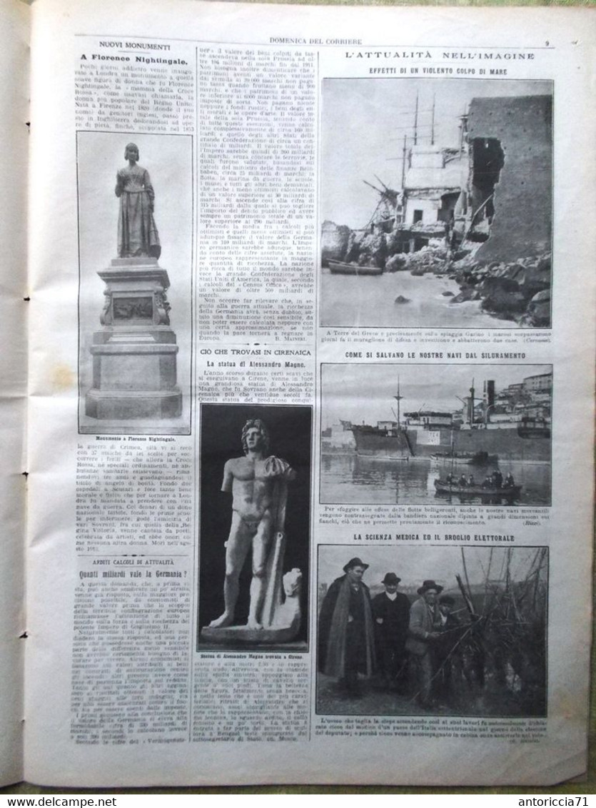 La Domenica Del Corriere 21 Marzo 1915 WW1 Dardanelli Spluga Profezia Terremoti - Guerra 1914-18