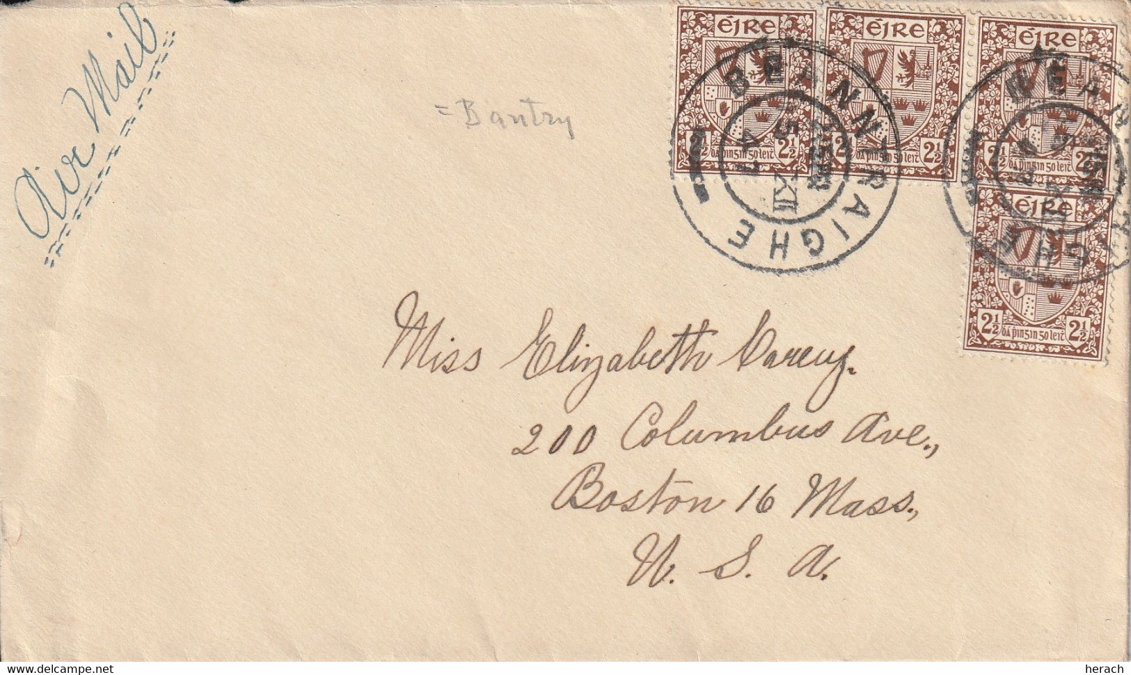 Irlande Lettre Pour Les Etats Unis 1947 - Briefe U. Dokumente