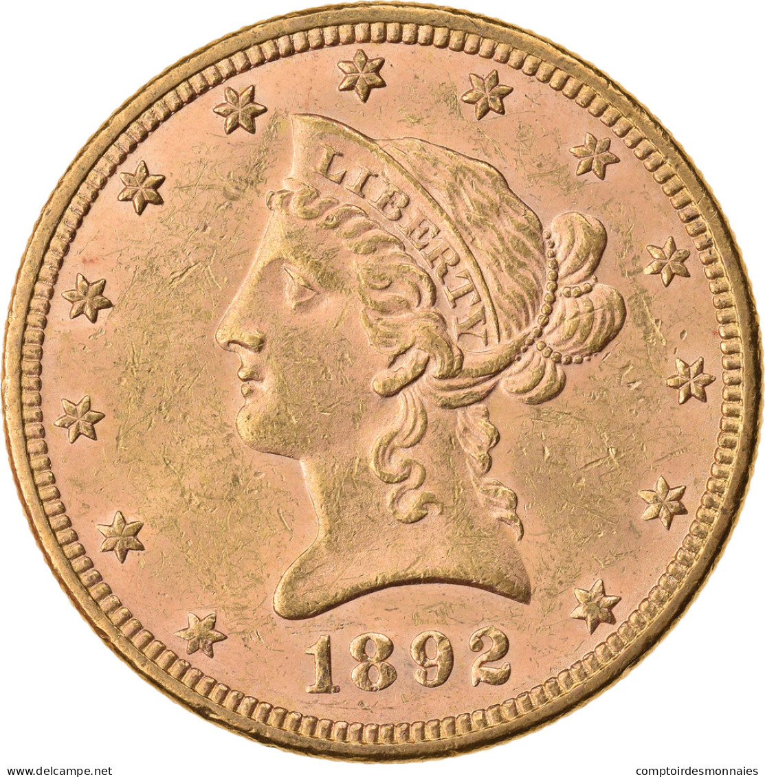 Monnaie, États-Unis, Coronet Head, $10, Eagle, 1892, U.S. Mint, Philadelphie - 10$ - Eagles - 1866-1907: Coronet Head (Tête Couronnée)