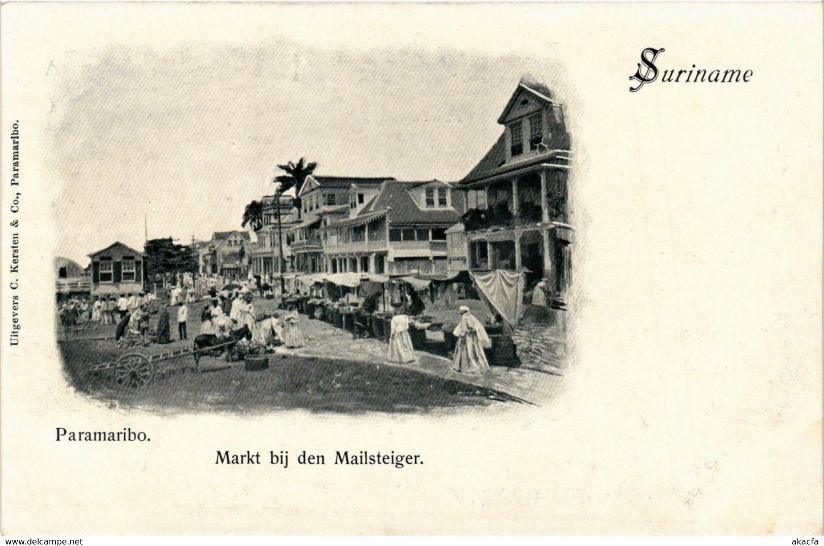 PC CPA PC CPA SURINAME PARAMARIBO, MAILSTEIGER, MARKET SCENE, POSTCARD (b4739) - Surinam