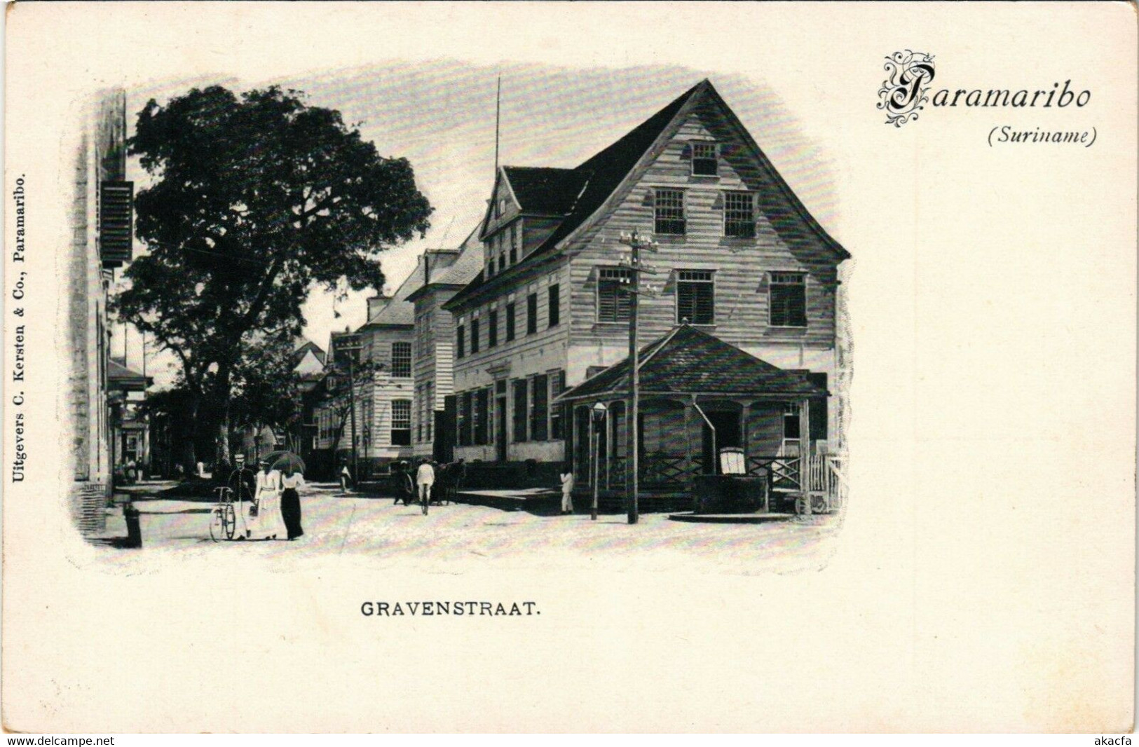 PC CPA PC CPA SURINAME PARAMARIBO, GRAVENSTRAAT, VINTAGE POSTCARD (b4756) - Surinam