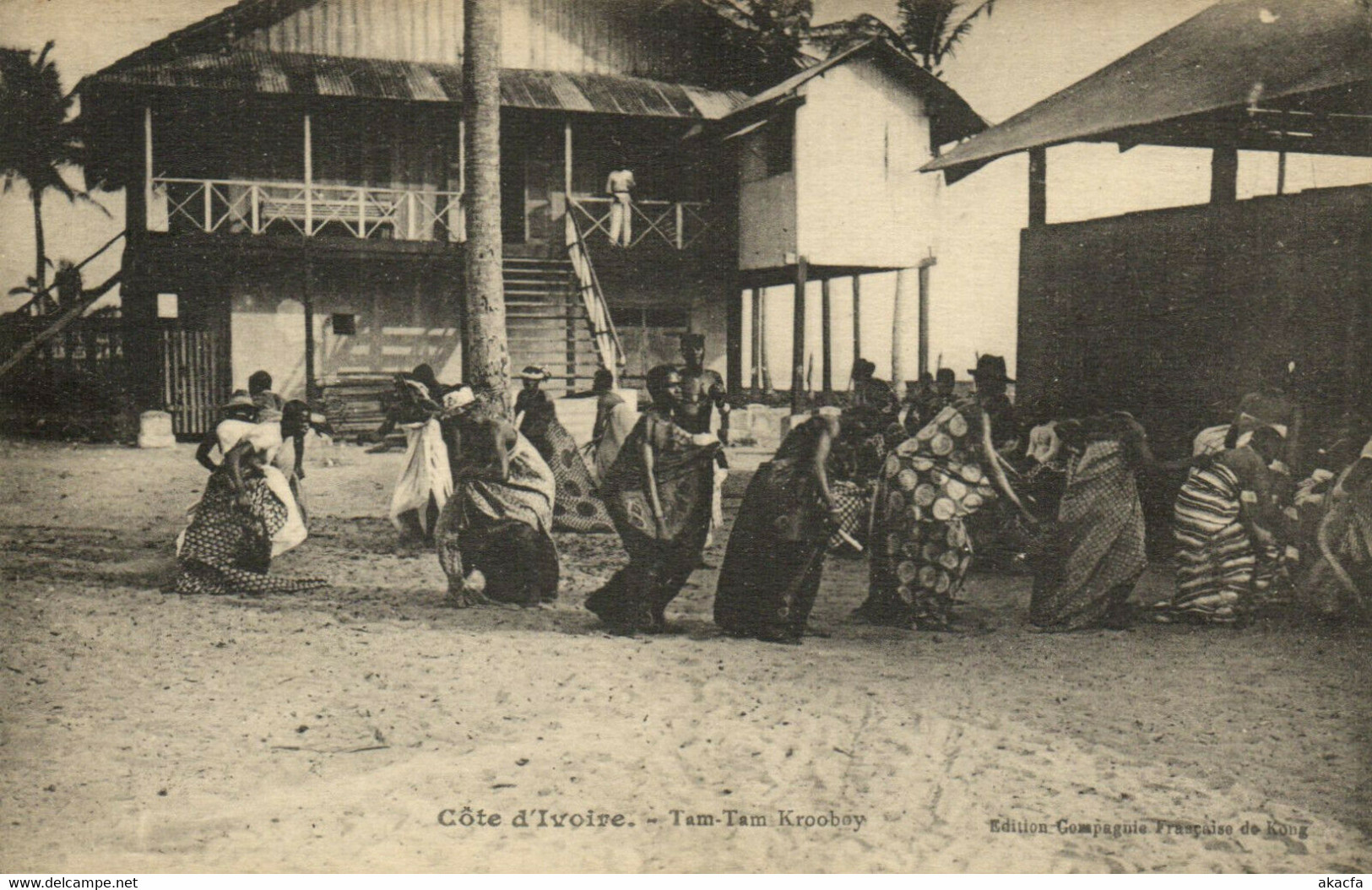 PC CPA IVORY COAST, TAM-TAM KROOBOY, Vintage Postcard (b21074) - Côte-d'Ivoire