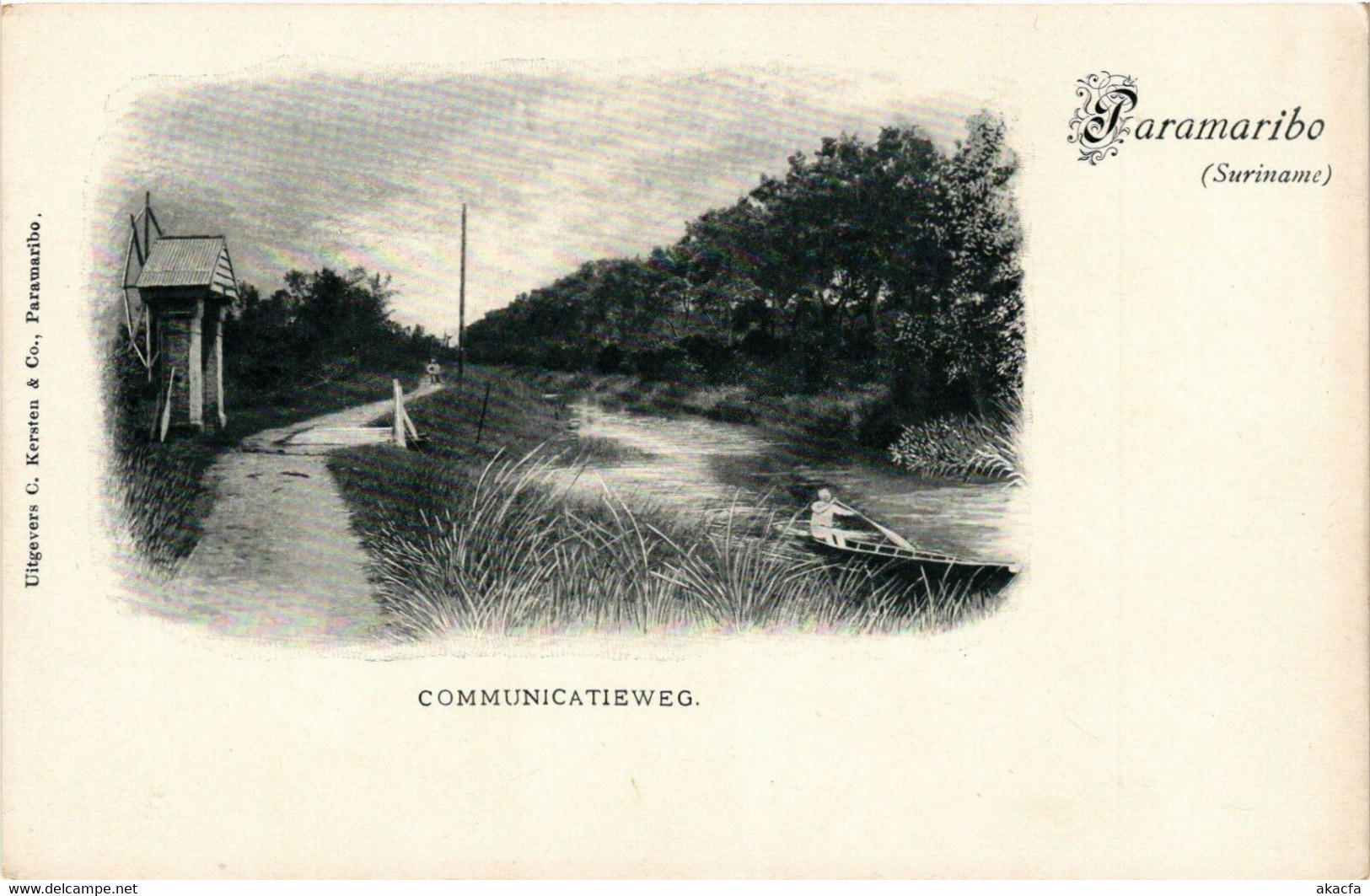 PC CPA PC CPA SURINAME PARAMARIBO, COMMUNICATIEWEG, VINTAGE POSTCARD (b4761) - Surinam