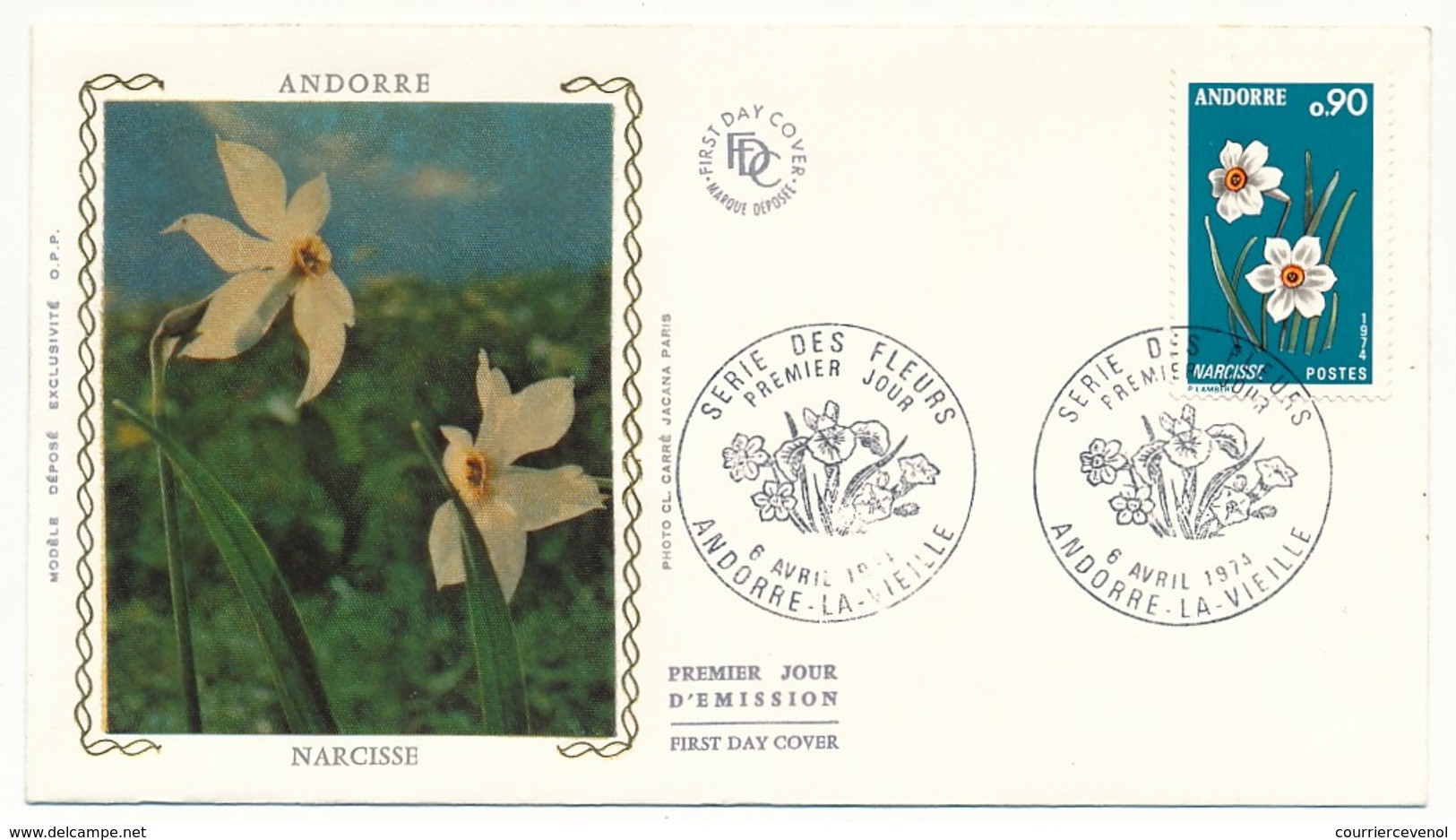ANDORRE - 3 Enveloppes FDC =>  Série Des Fleurs 1974 - FDC