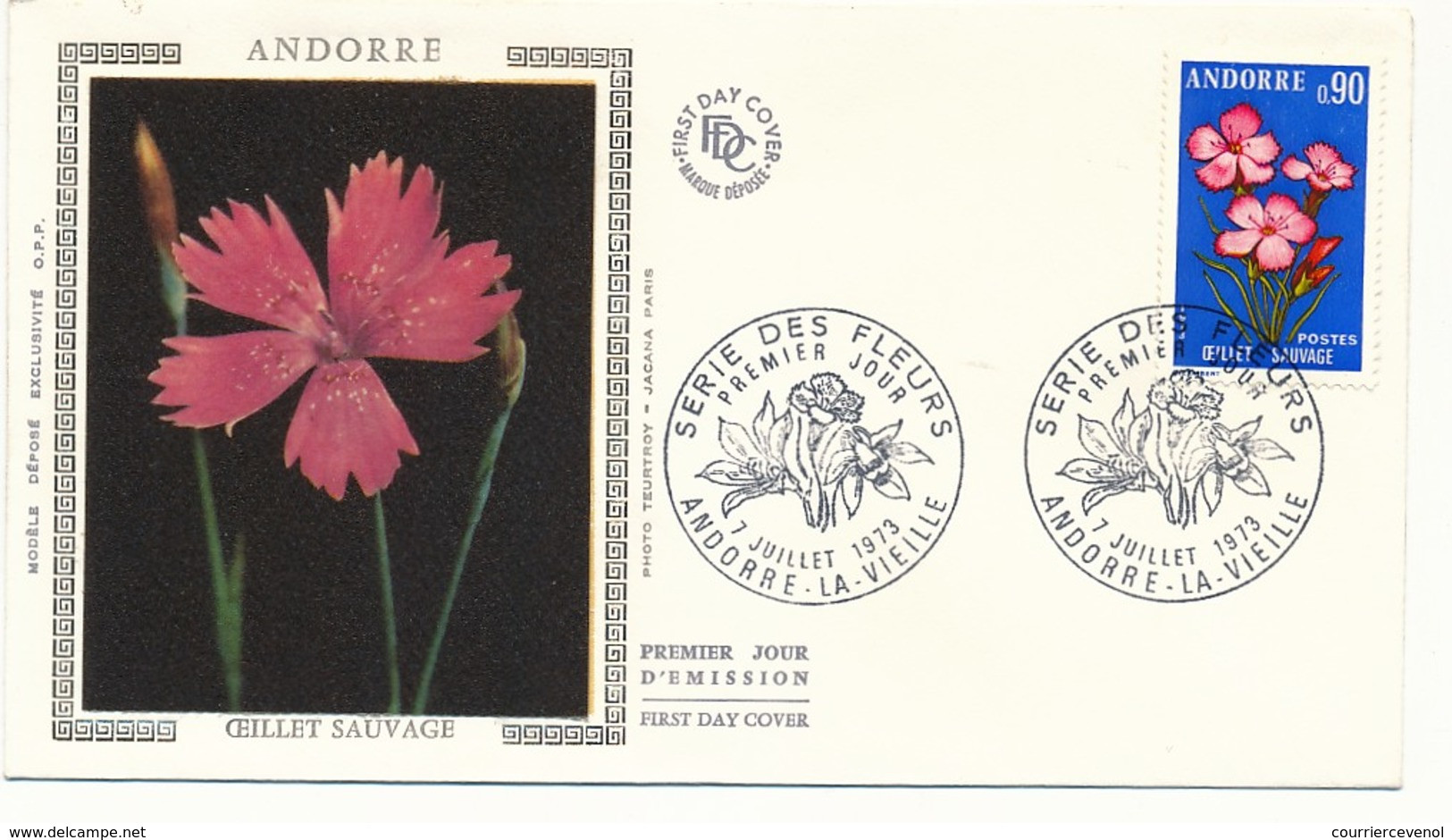 ANDORRE - 3 Enveloppes FDC =>  Série Des Fleurs 1973 - FDC