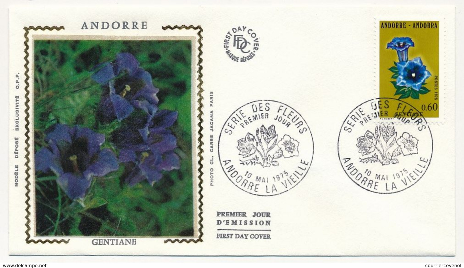 ANDORRE - 3 Enveloppes FDC Soie =>  Série Des Fleurs 1975 - FDC