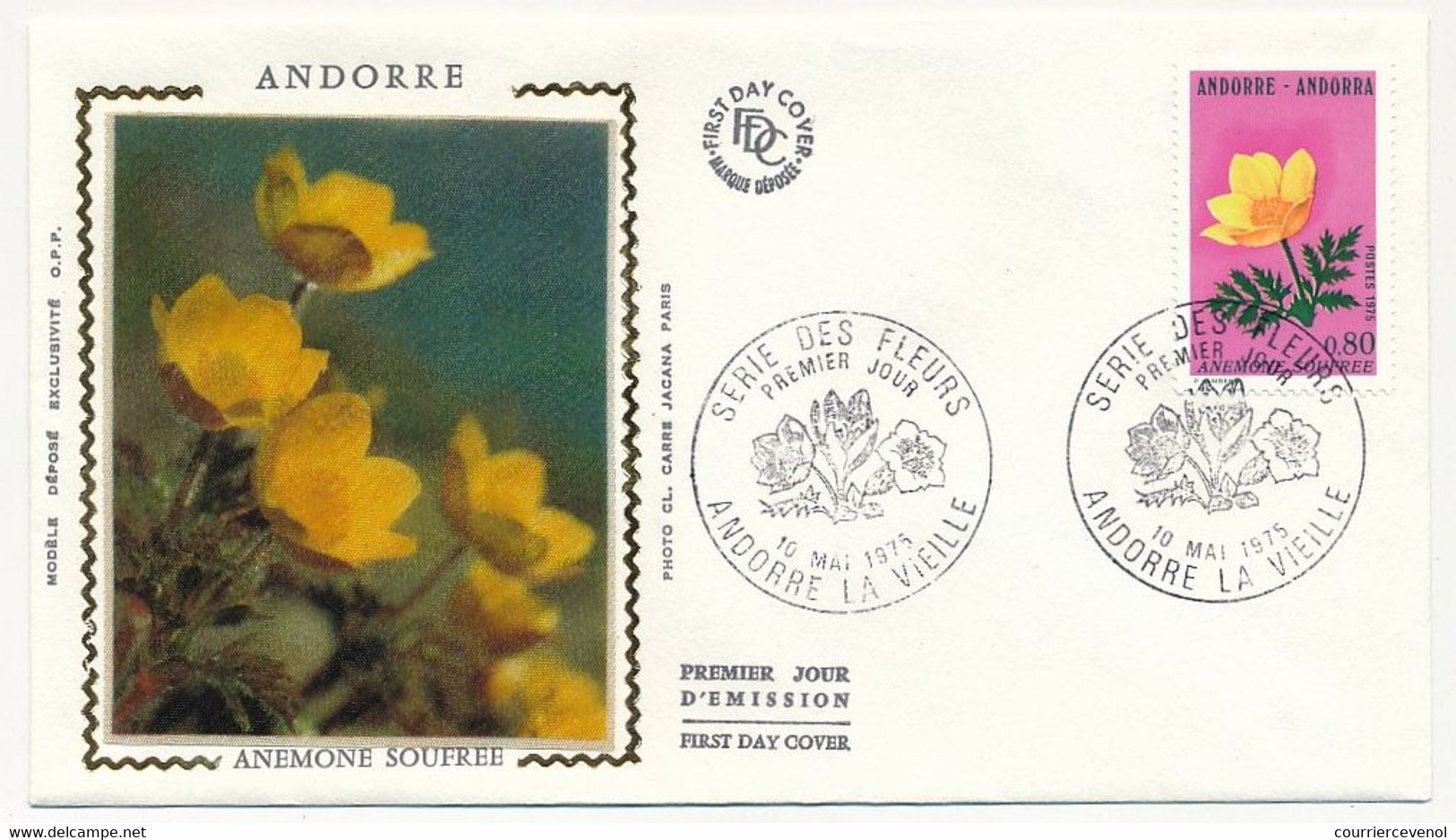 ANDORRE - 3 Enveloppes FDC Soie =>  Série Des Fleurs 1975 - FDC