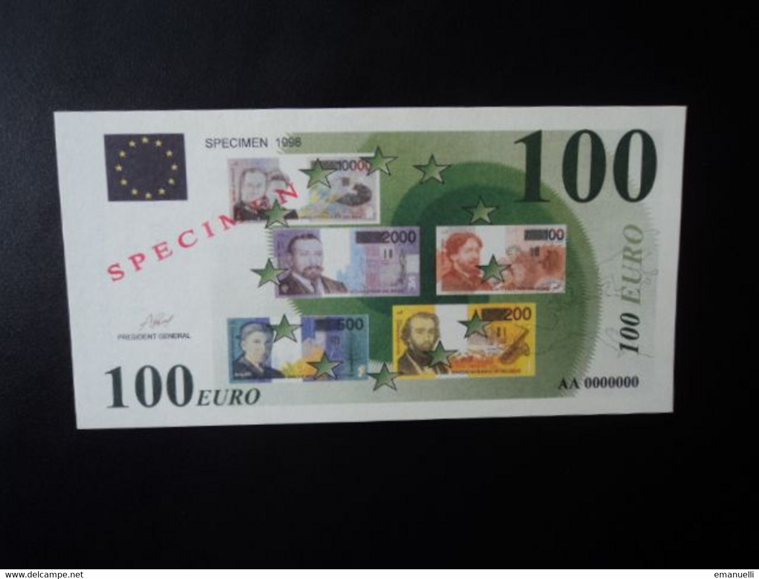 100 EURO SPECIMEN 1998   état NEUF * - Privatentwürfe