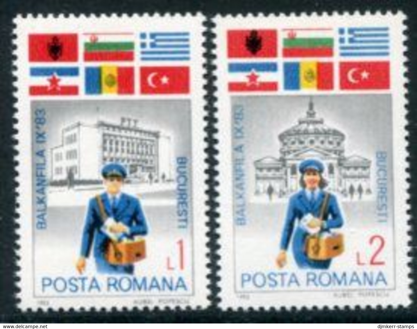 ROMANIA 1983 BALKANFILA IX Exhibition  MNH / **.  Michel 3999-4000 - Unused Stamps