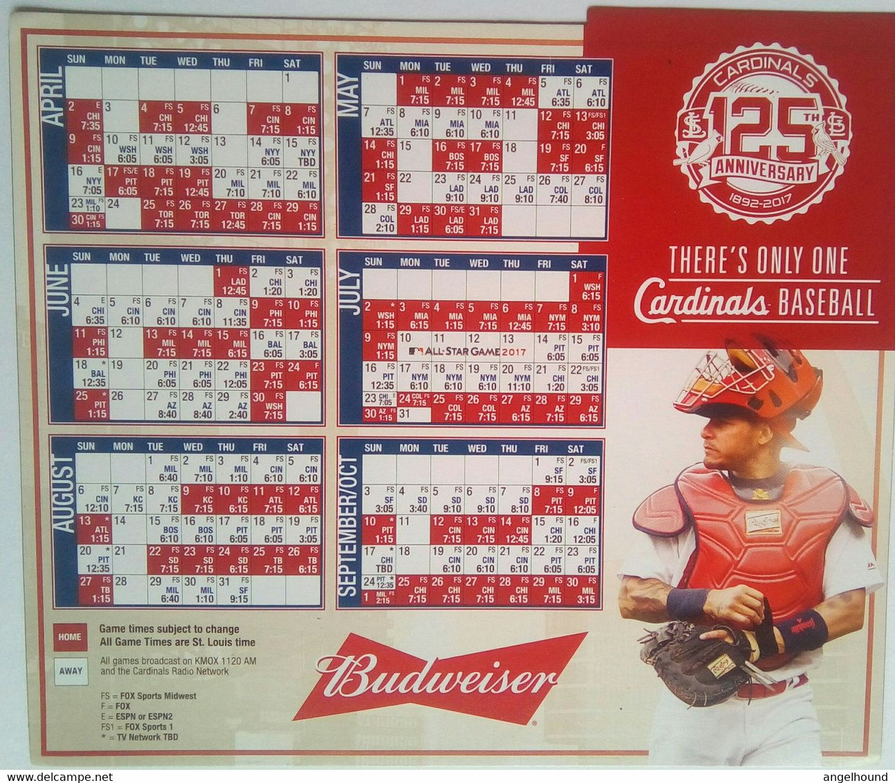 Cardinals Baseball 125th Anniversary Calendar Magnet - Sports