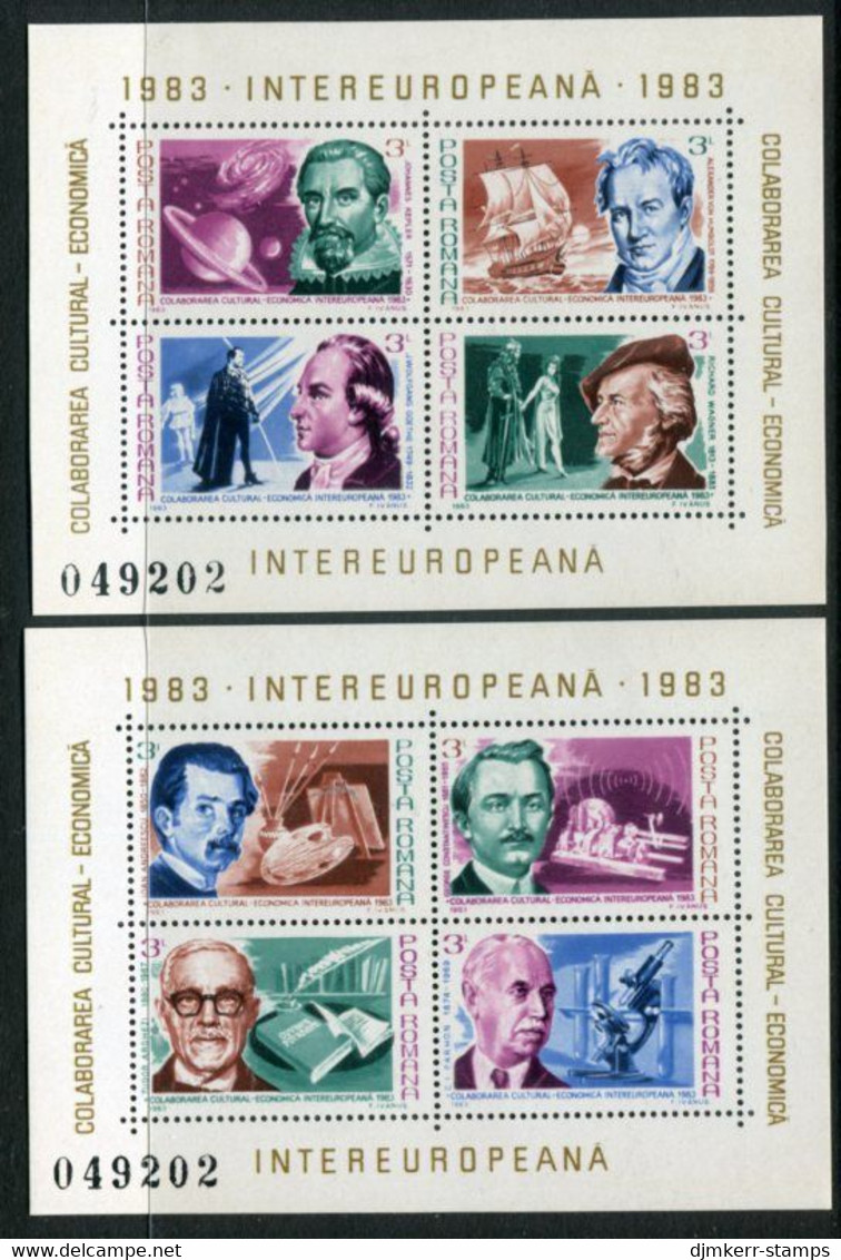 ROMANIA 1983 INTEREUROPA: Personalities Blocks  MNH / **.  Michel Blocks 193-194 - Ongebruikt