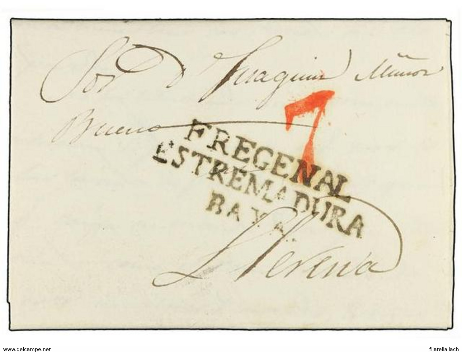 SPAIN: PREPHILATELIC MARKS  DP13 EXTREMADURA BAJA - ...-1850 Prephilately