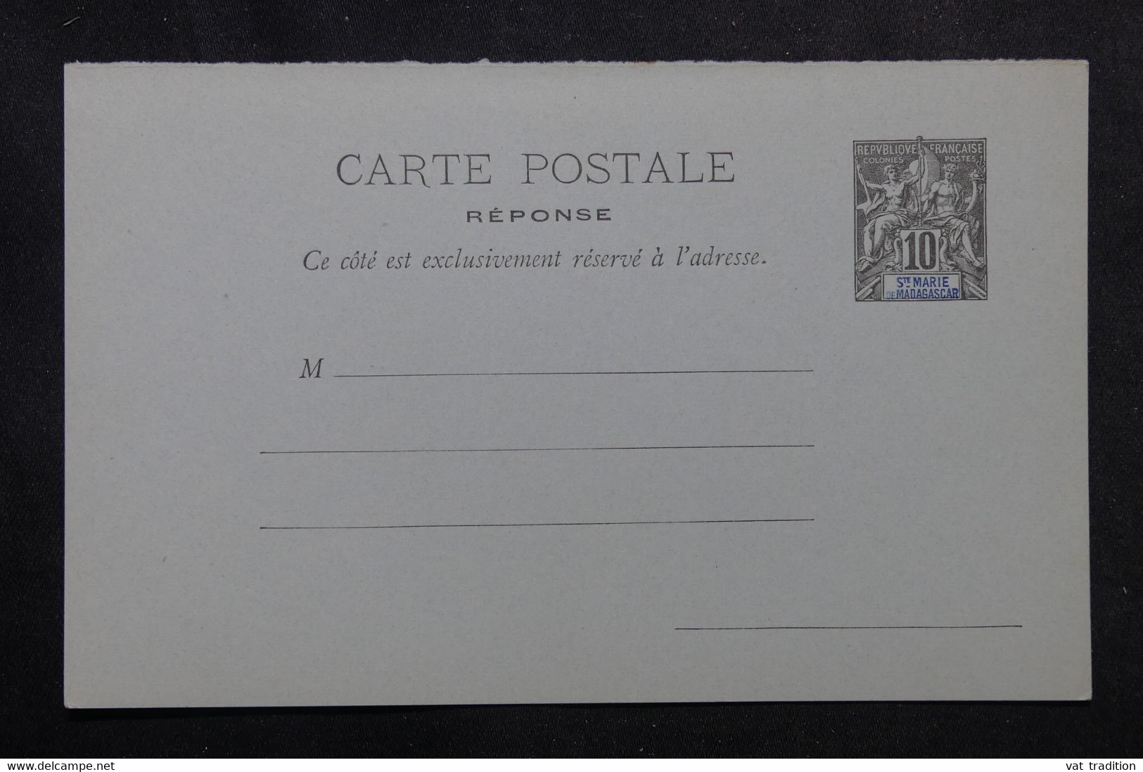 SAINTE MARIE DE MADAGASCAR - Entier Postal Type Groupe ( Carte Postale Réponse ) , Non Circulé - L 73460 - Storia Postale