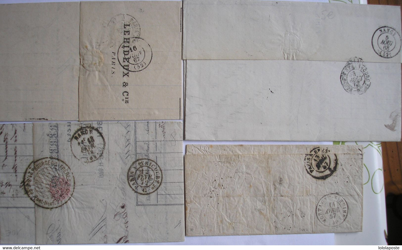 FRANCE - 4 Lettres De Paris - Bureau E Et 3 étoiles - 1, 17 Et 21 - 2 Photos - 1849-1876: Période Classique