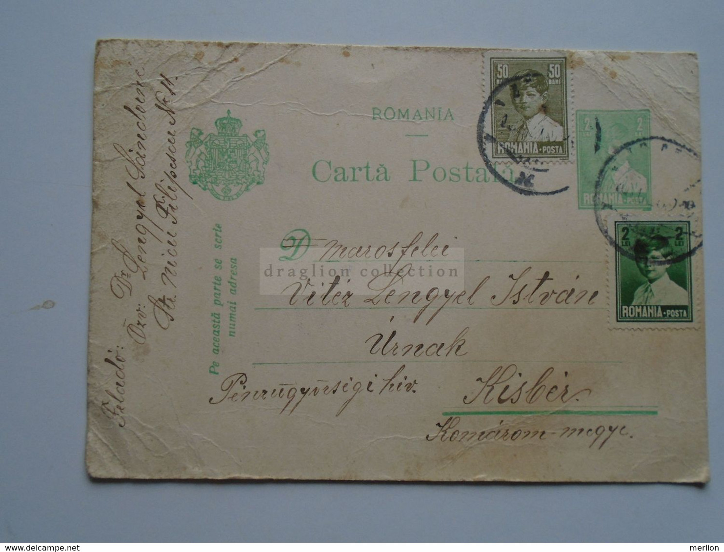 ZA331.22  ROMANIA   Uprated  Postal Stationery  1929 Arad -    Sent To Hungary   Kisbér -marosfelei Vitéz Lengyel István - Covers & Documents