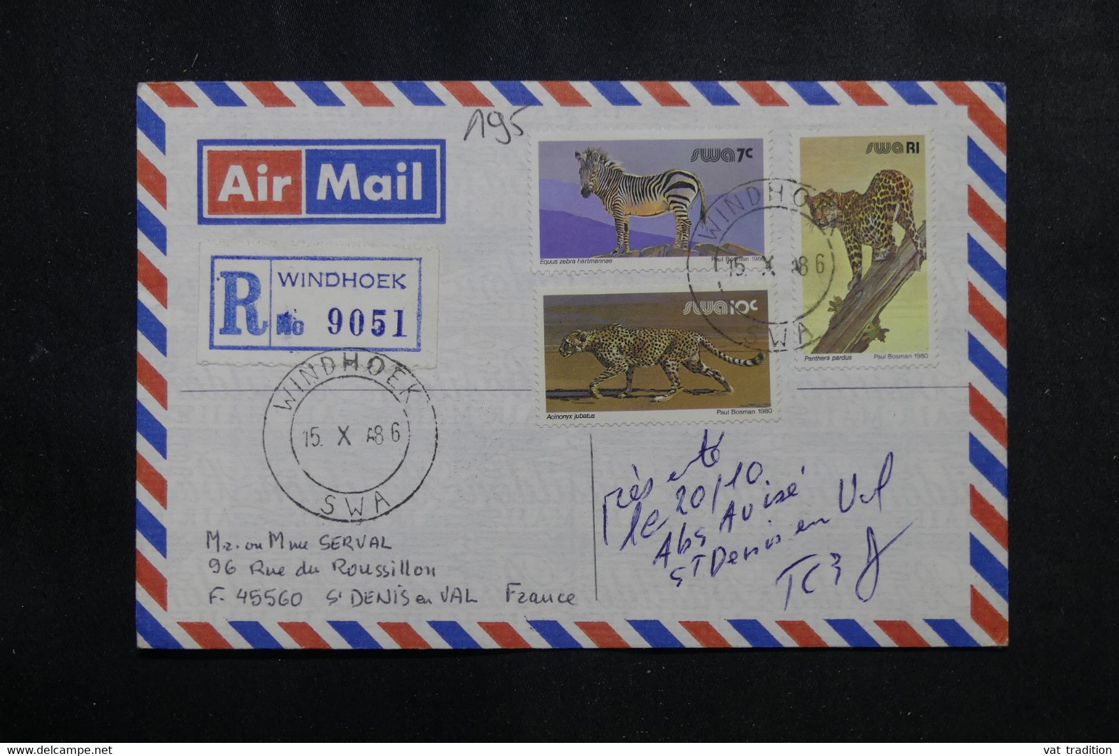 AFRIQUE DU SUD - Enveloppe En Recommandé De Windhoek Pour La France En 1986 - L 73473 - Storia Postale