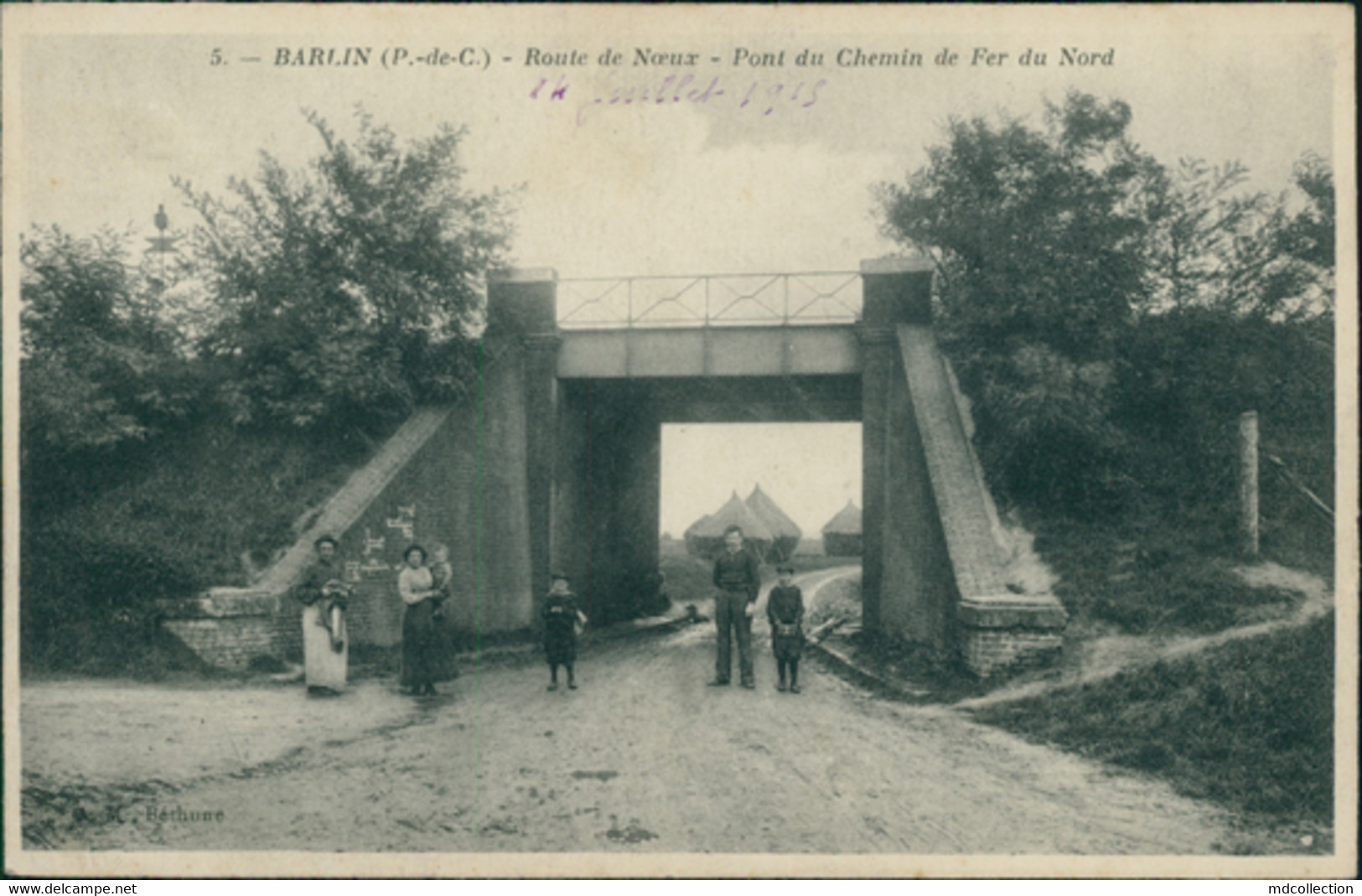 62 BARLIN / Pont Du Chemin De Fer / - Barlin