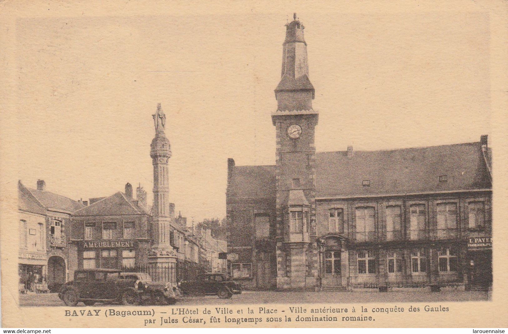 59 - BAVAY - L' Hôtel De Ville Et La Place - Ville Antérieure à La Conquête Des Gaules... - Bavay