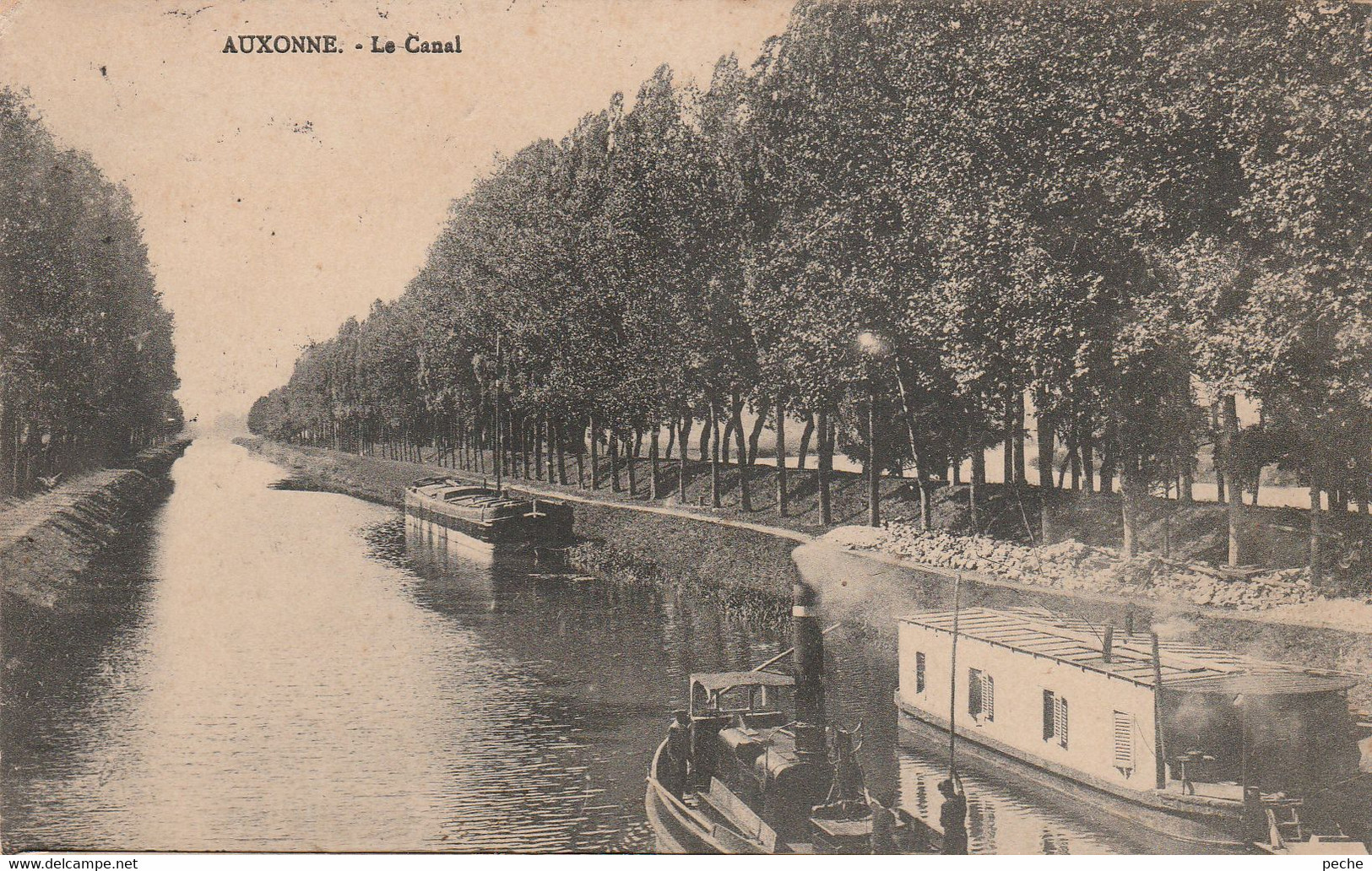 N°6701 R -cpa Auxonne -le Canal- Remorqueur à Vapeur Et Péniche- - Remorqueurs