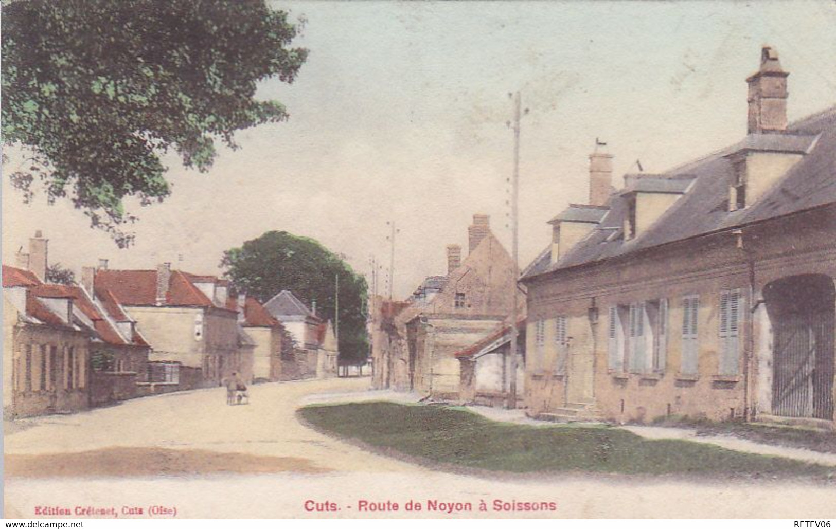 ( 60 ) - CUTS Route De Noyon Vers Soissons Couleur 29.11.1914 ! Carte Allemande - Altri & Non Classificati