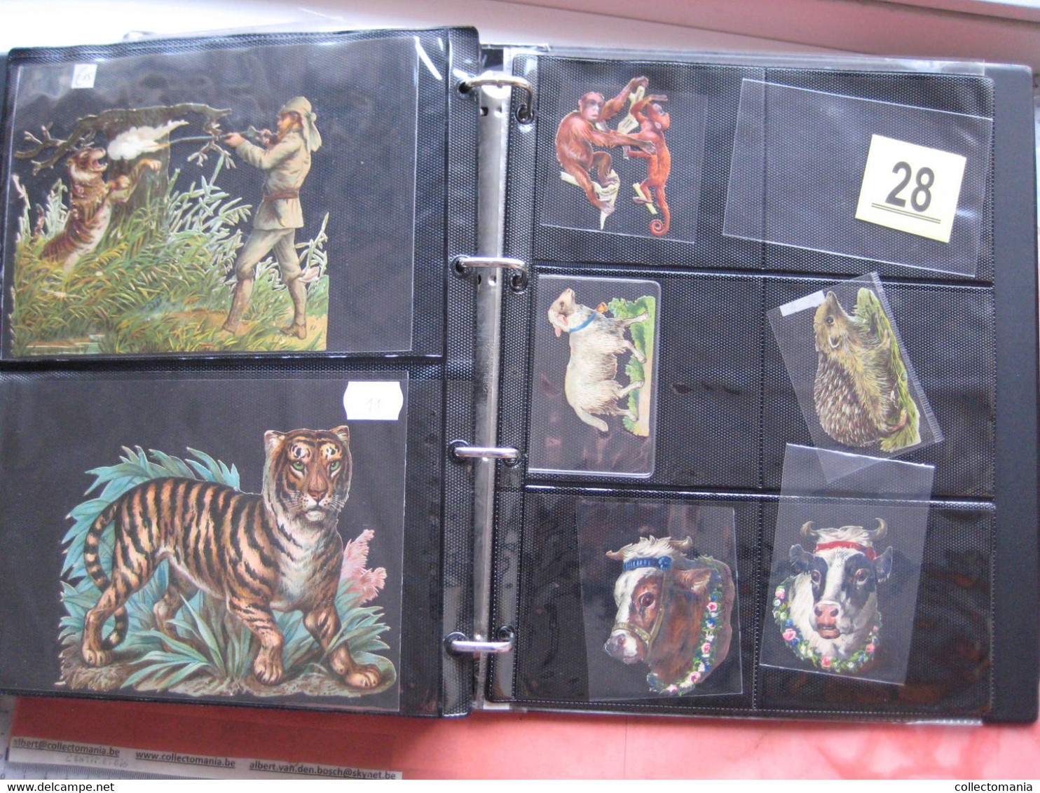 19th century each chromo fotograped (count yourself ) SCRAPS MAP04- fish, tiger, hunter, indians GLANS BILDER, PRE 1900