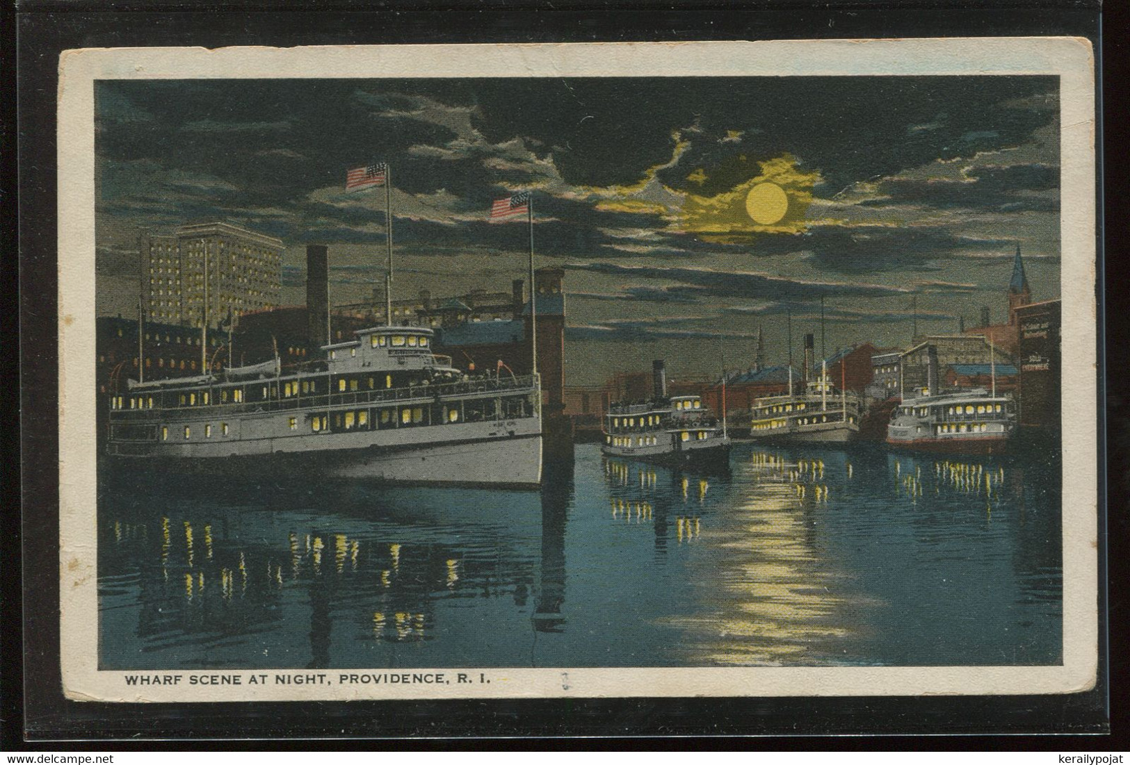 USA Providence Wharf Scene At Night__(1900) - Providence