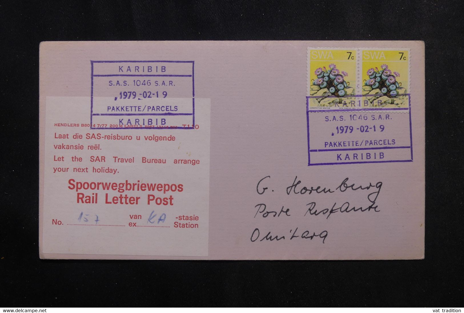 AFRIQUE DU SUD - Enveloppe De Karibid Pour Omitara En 1979 Avec étiquette Postale - L 73557 - Briefe U. Dokumente