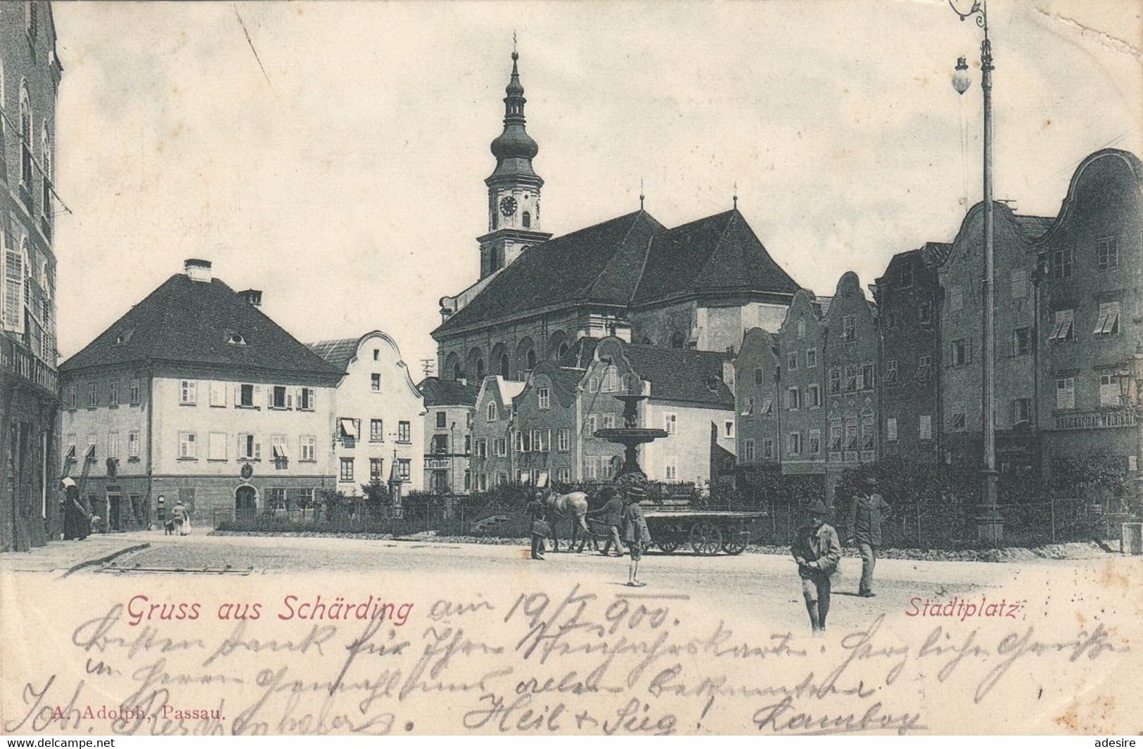 Gruss Aus SCHÄRDING (OÖ) - Stadtplatz, Gel.1900 - Schärding