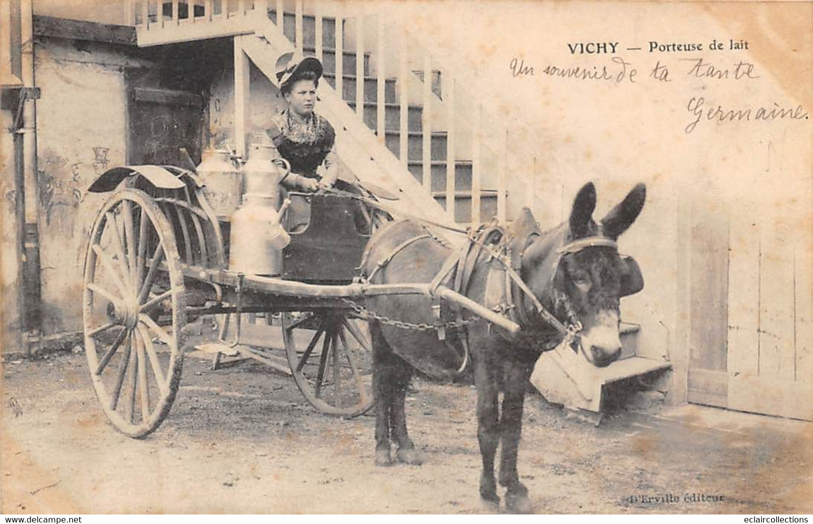 Vichy          03        Porteuse De Lait . Ane Attelé    (voir Scan) - Vichy