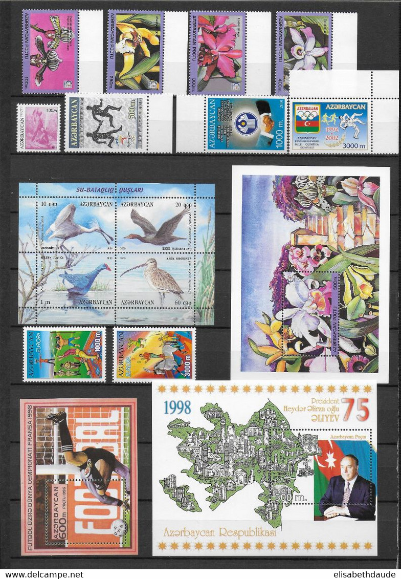 AZERBAIDJAN - 1992/2010 - COLLECTION ** MNH Sur 4 PAGES + QUELQUES OBLITERES A LA FIN  - COTE = 161 EUR. - Azerbaïdjan