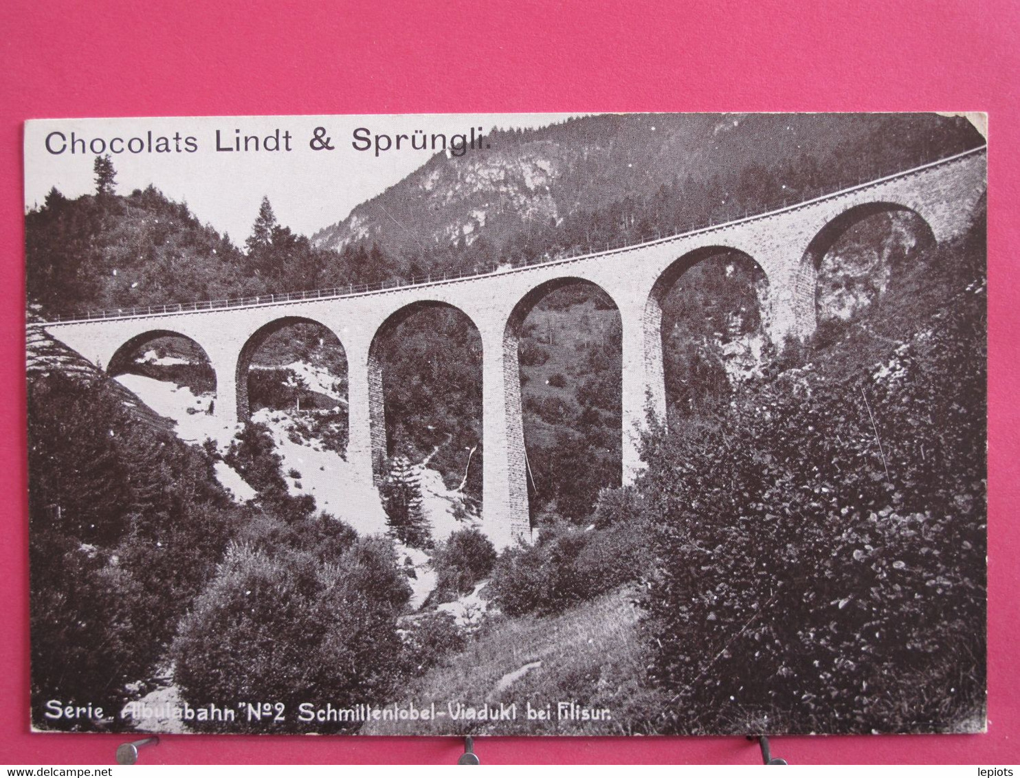 Visuel Pas Très Courant - Suisse - Albulabahn - Schmittentobel - Viadukt Bei Filisur - Pub Chocolats Lindt & Sprüngli - Filisur