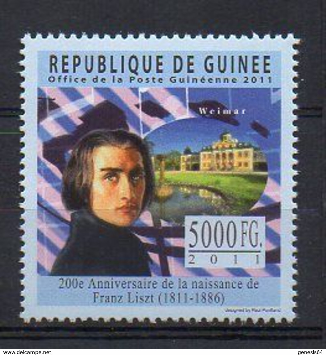 200th Anniversary Of Franz Liszt, (1811-1886) - Music Stamp - MNH (Guinea 2011) (1W1590) - Musique