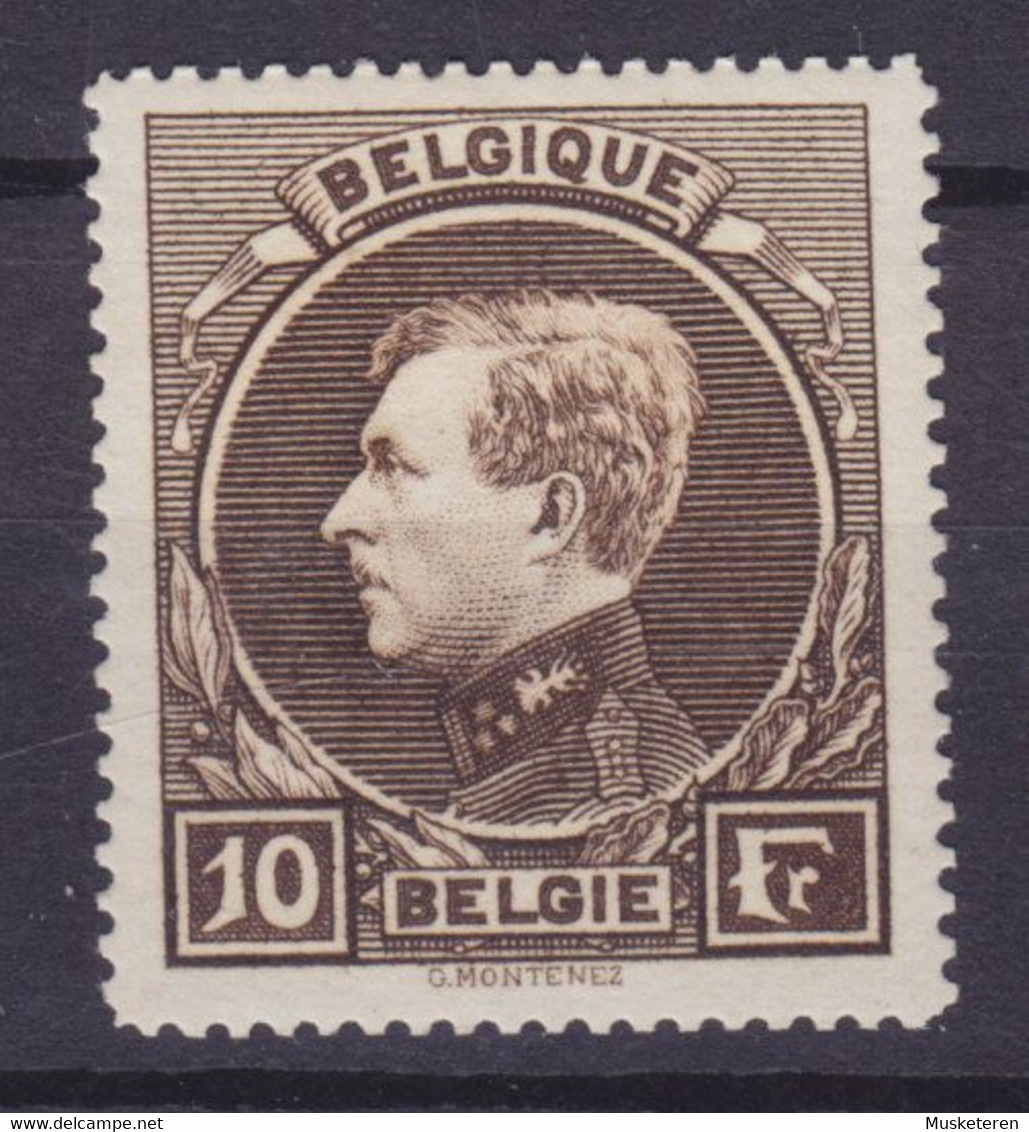 Belgium 1929 Mi. 262 I   10 Fr. Albert I. Montenez, MH* - 1929-1941 Groot Montenez