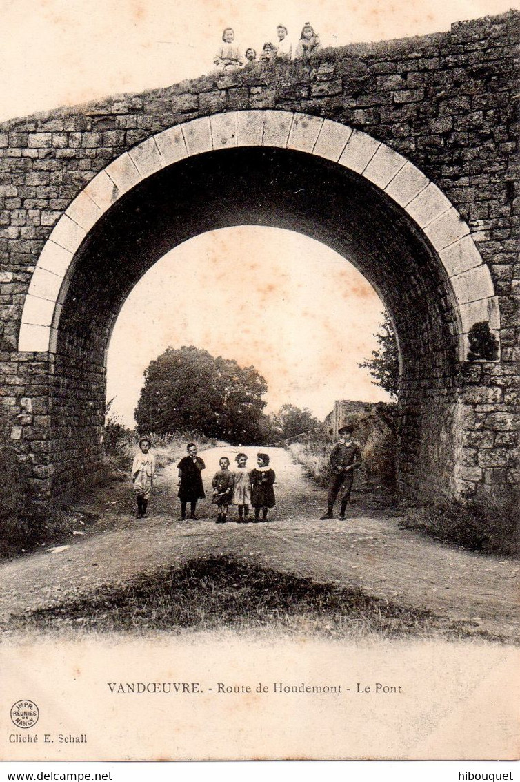 CPA Vandoeuvre, Route De Houdemont, Le Pont Avec Enfants Dessous Et Dessus - Vandoeuvre Les Nancy