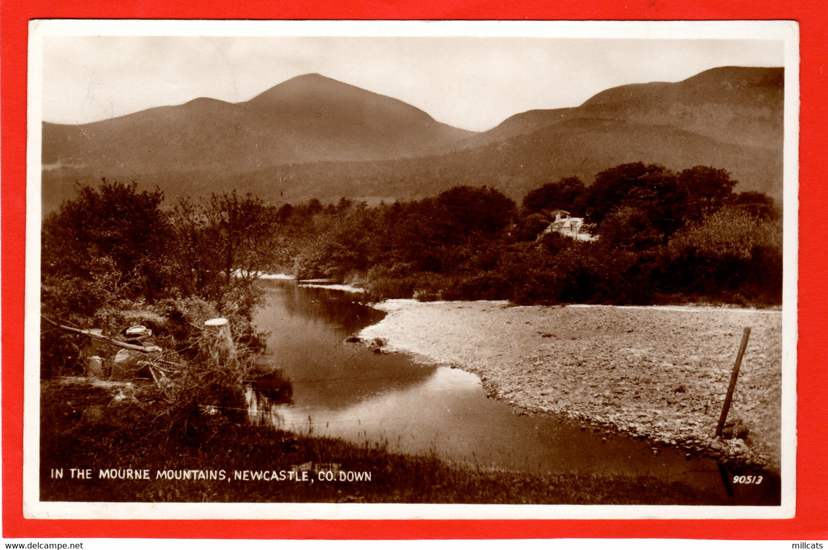 NORTHERN IRELAND  CO DOWN  NEWCASTLE   VIEW ALONG RIVER   RP Pu 1939 - Down