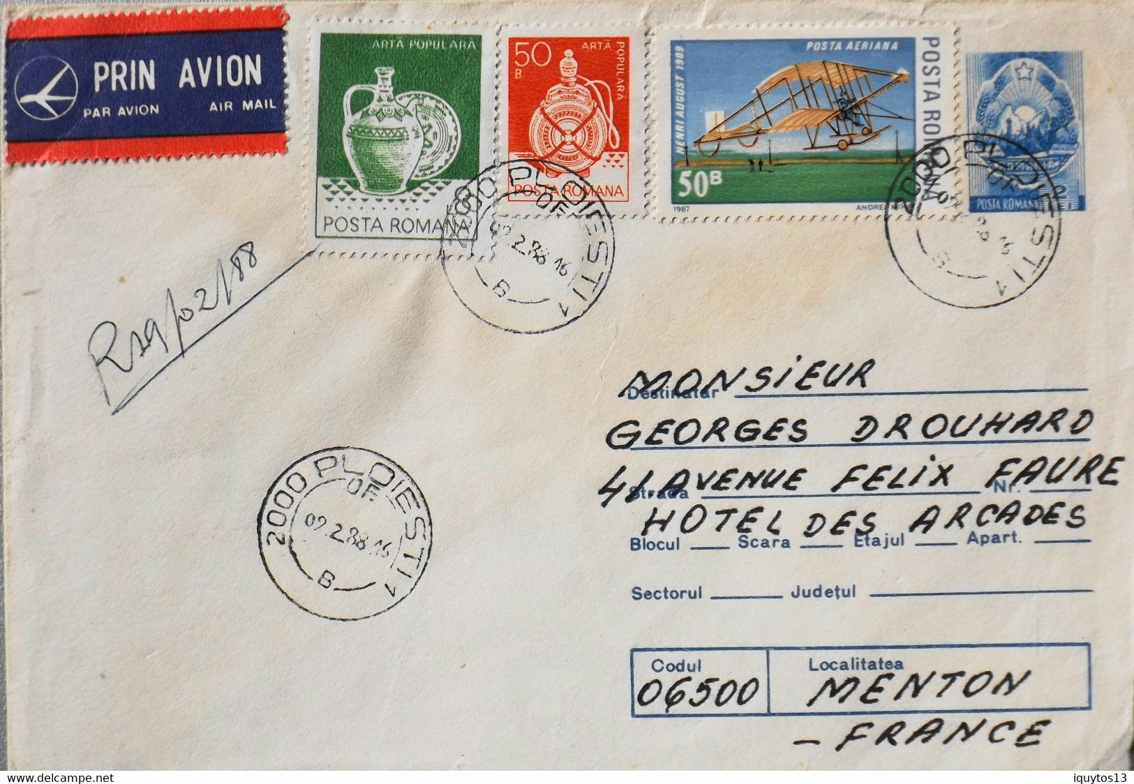 Roumanie > Lettre Par Avion - Affranchissements Divers - Départ De PLOIESTI Roumanie Vers La France - BE - Postmark Collection