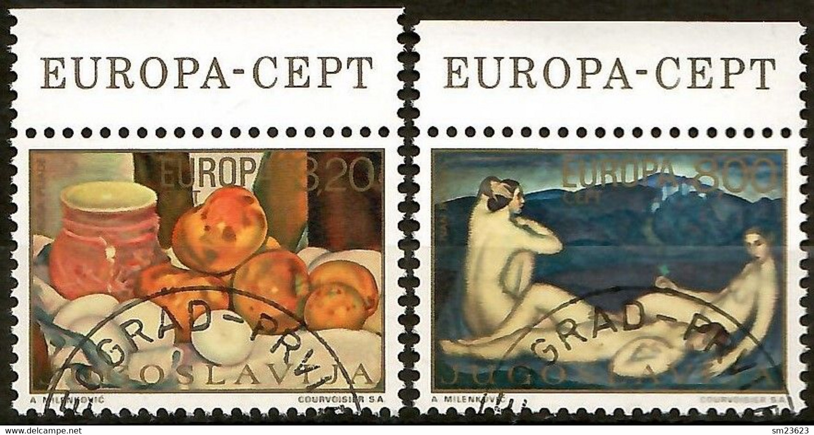 Jugoslawien 1975  Mi.Nr. 1598 / 1599 , EUROPA CEPT Gemälde - Gestempelt / Fine Used / (o) - 1975