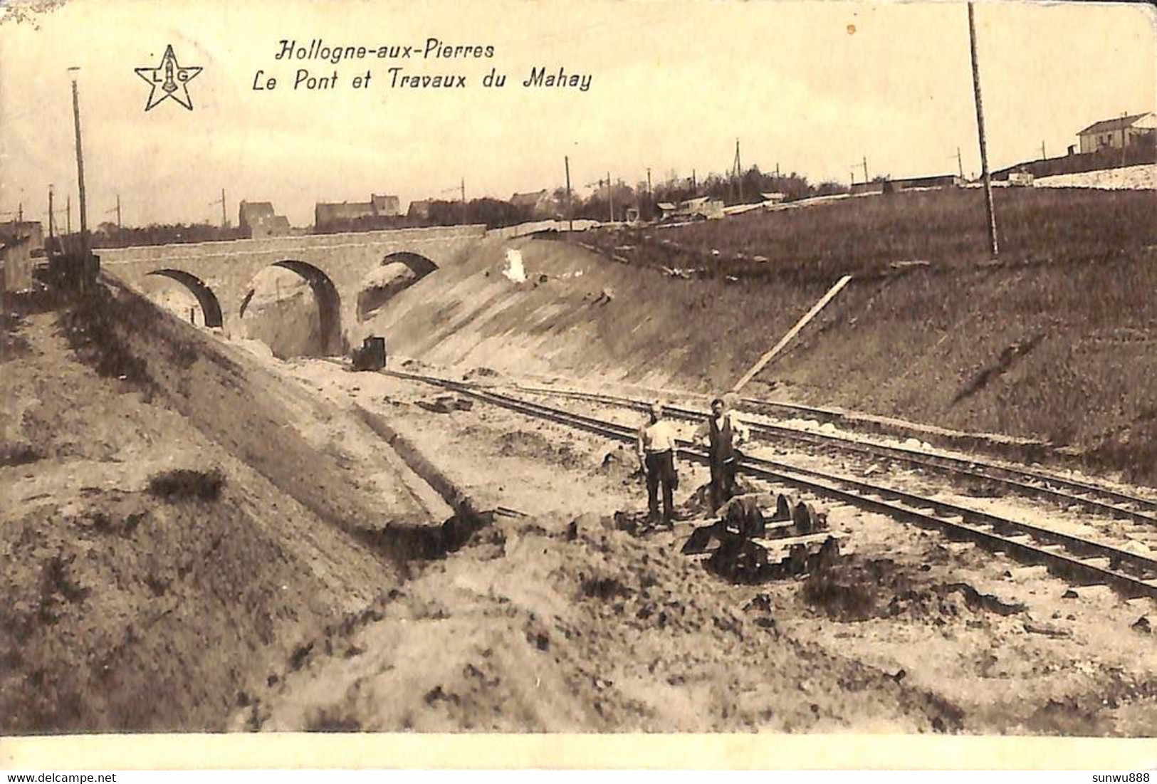 Hollogne-aux-Pierres - Le Pont Et Travaux Du Mahay (animée Loco, Edit. A. Albert Paulus 1929) - Grâce-Hollogne