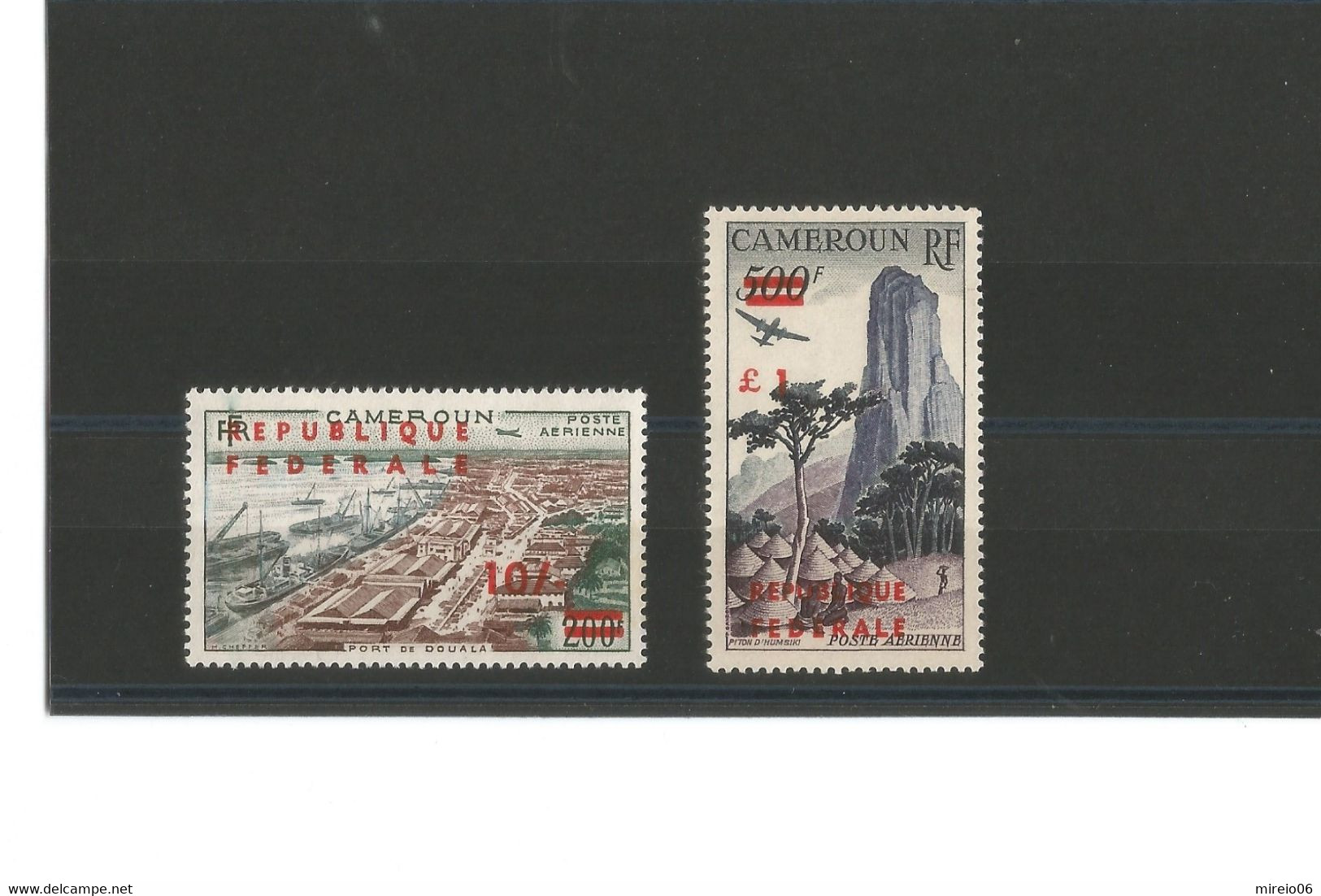 CAMEROUN - Poste Aérienne (Air Mail) 1961,  2 Timbres Neufs** Surchargés "République Fédérale" - Kamerun (1960-...)