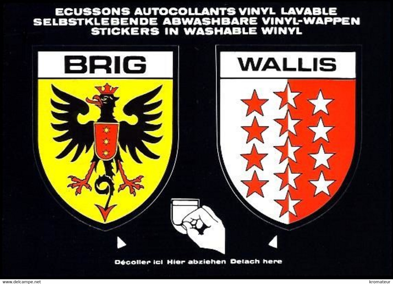 Wappen Postkarte Coat Of Arms (Aufkleber) "Blason Adhésif / Ecussons Autocollants" BRIG + WALLIS VS Schweiz - Andere & Zonder Classificatie