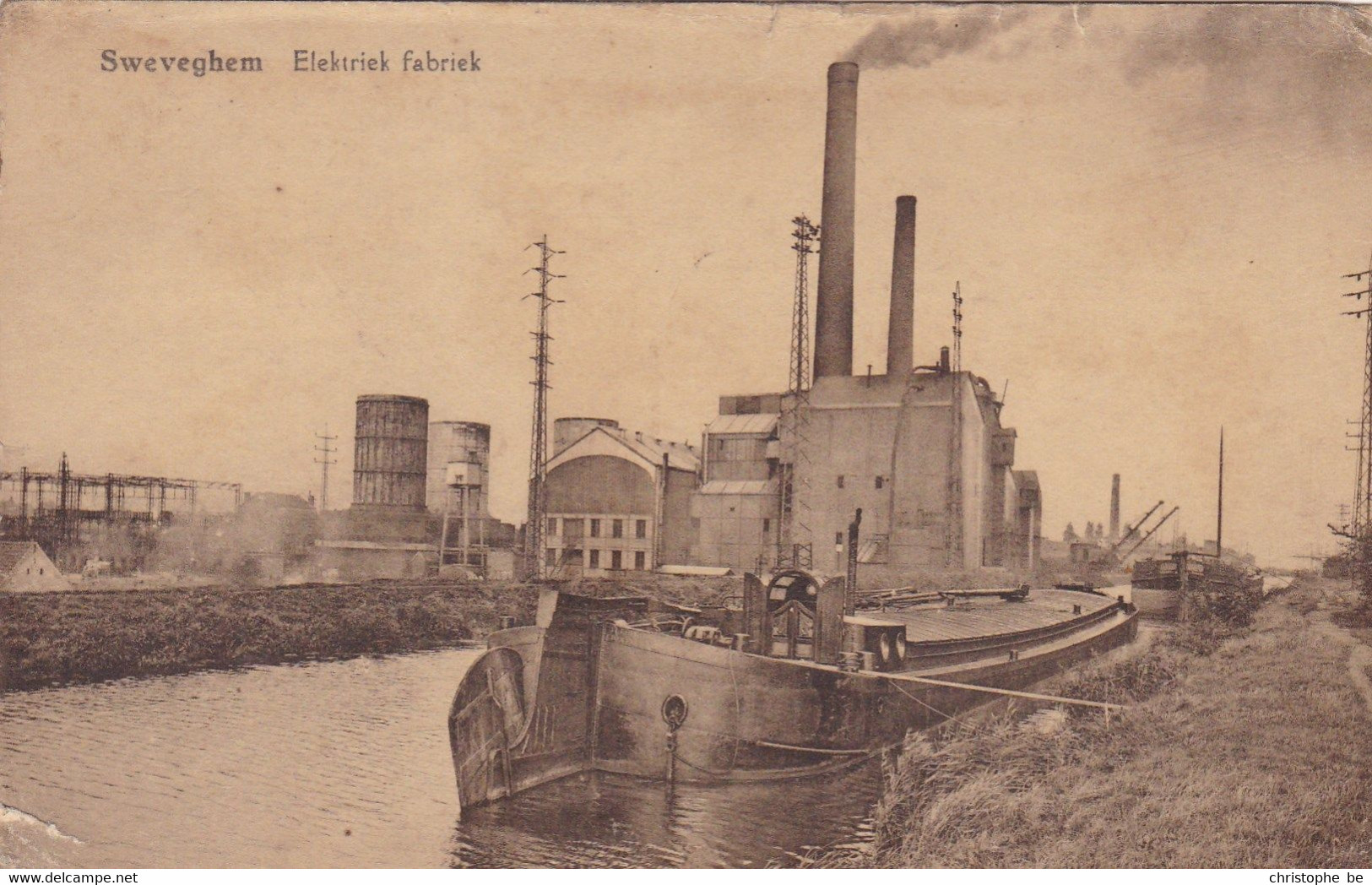 Zwevegem Sweveghem, Elektriek Fabriek, Binnenschip, Péniche (pk70659) - Zwevegem