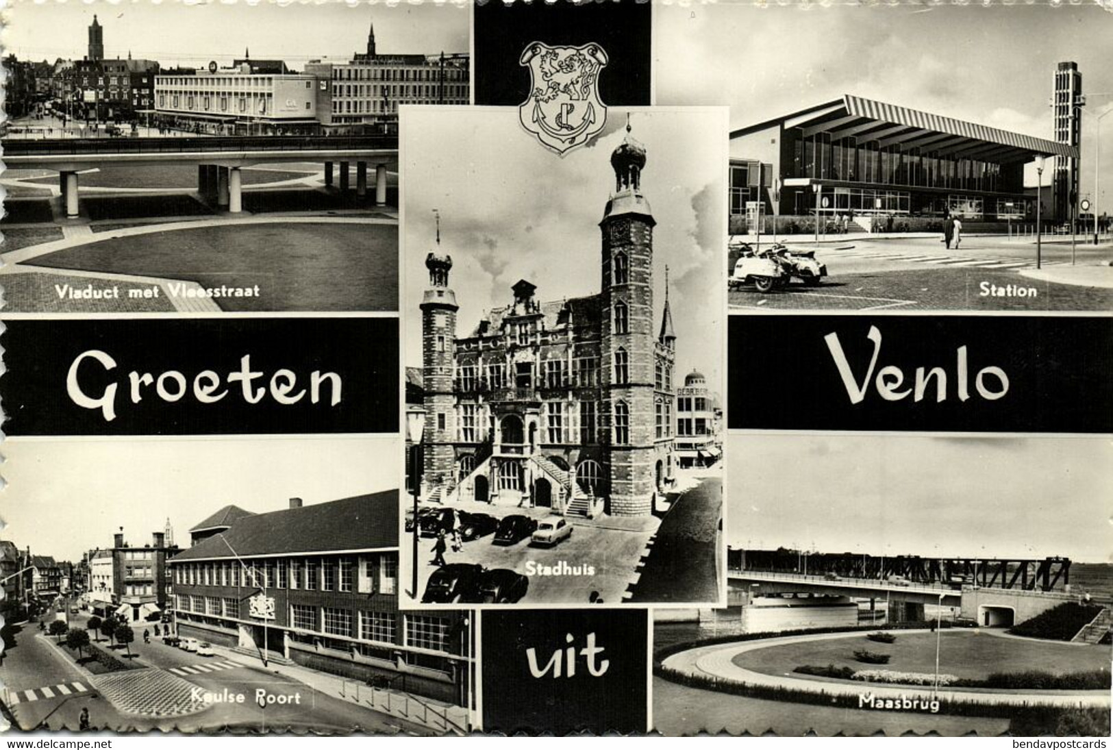 Nederland, VENLO, Meerbeeldkaart, Viaduct, Station (1962) Ansichtkaart - Venlo