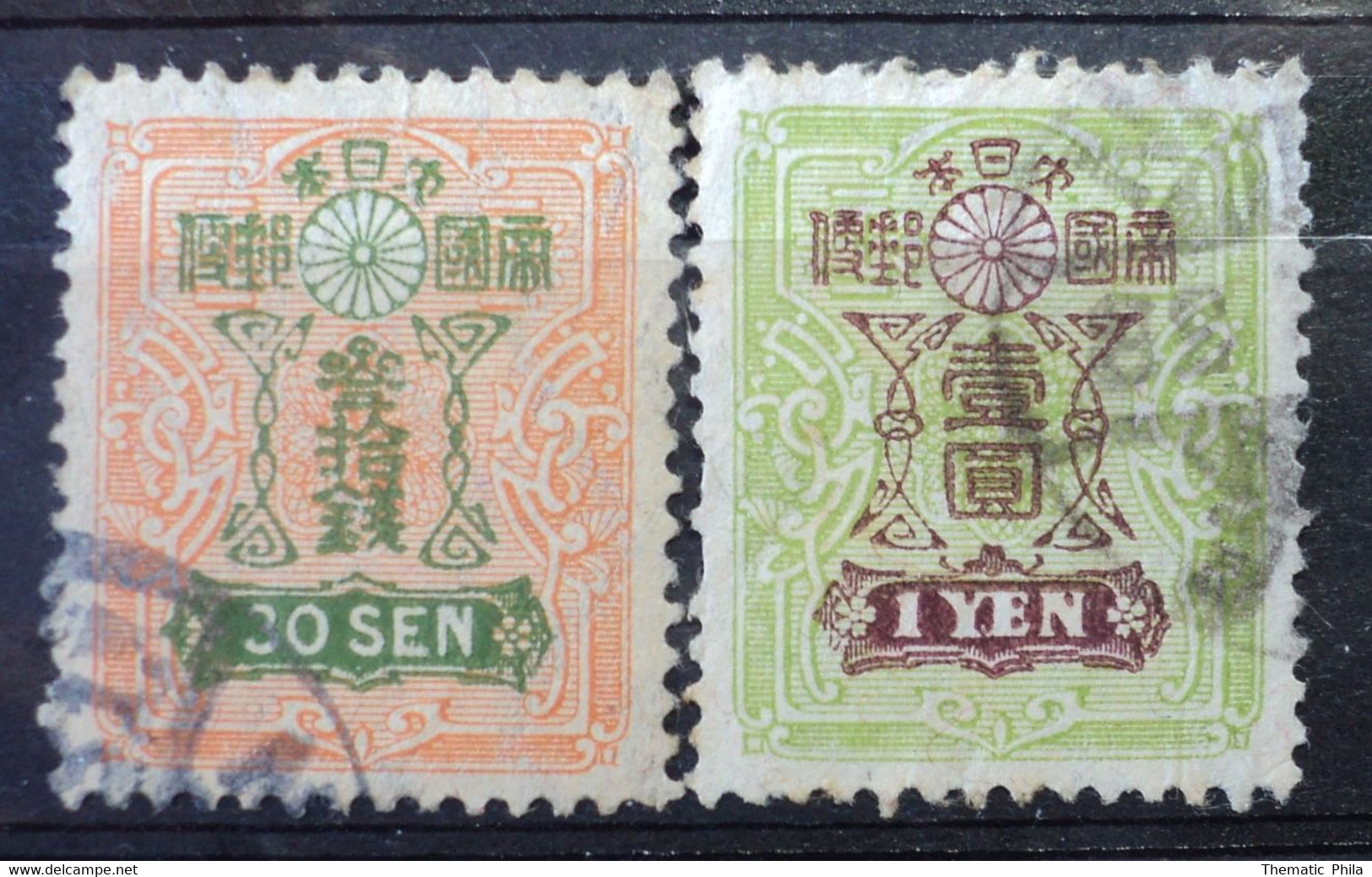 1914 Japan Used Hinged- Yv 140 - 142 Filigrana A - Other & Unclassified
