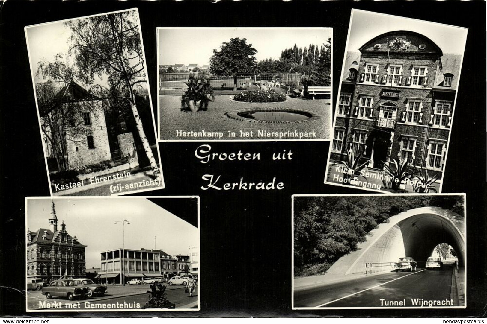 Nederland, KERKRADE, Meerbeeldkaart, Markt, Kasteel (1966) Ansichtkaart - Kerkrade