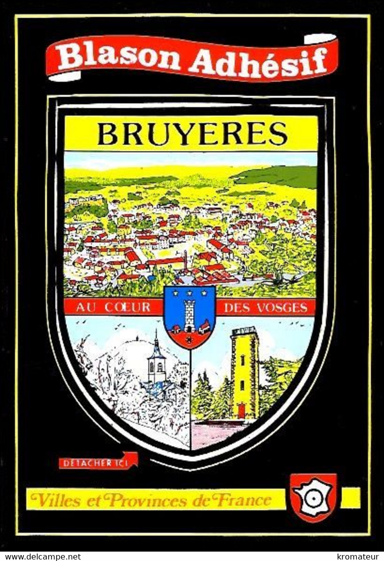 Wappen Postkarte Coat Of Arms (Aufkleber) "Blason Adhésif / Ecussons Autocollants" BRUYERES 88 - Bruyeres